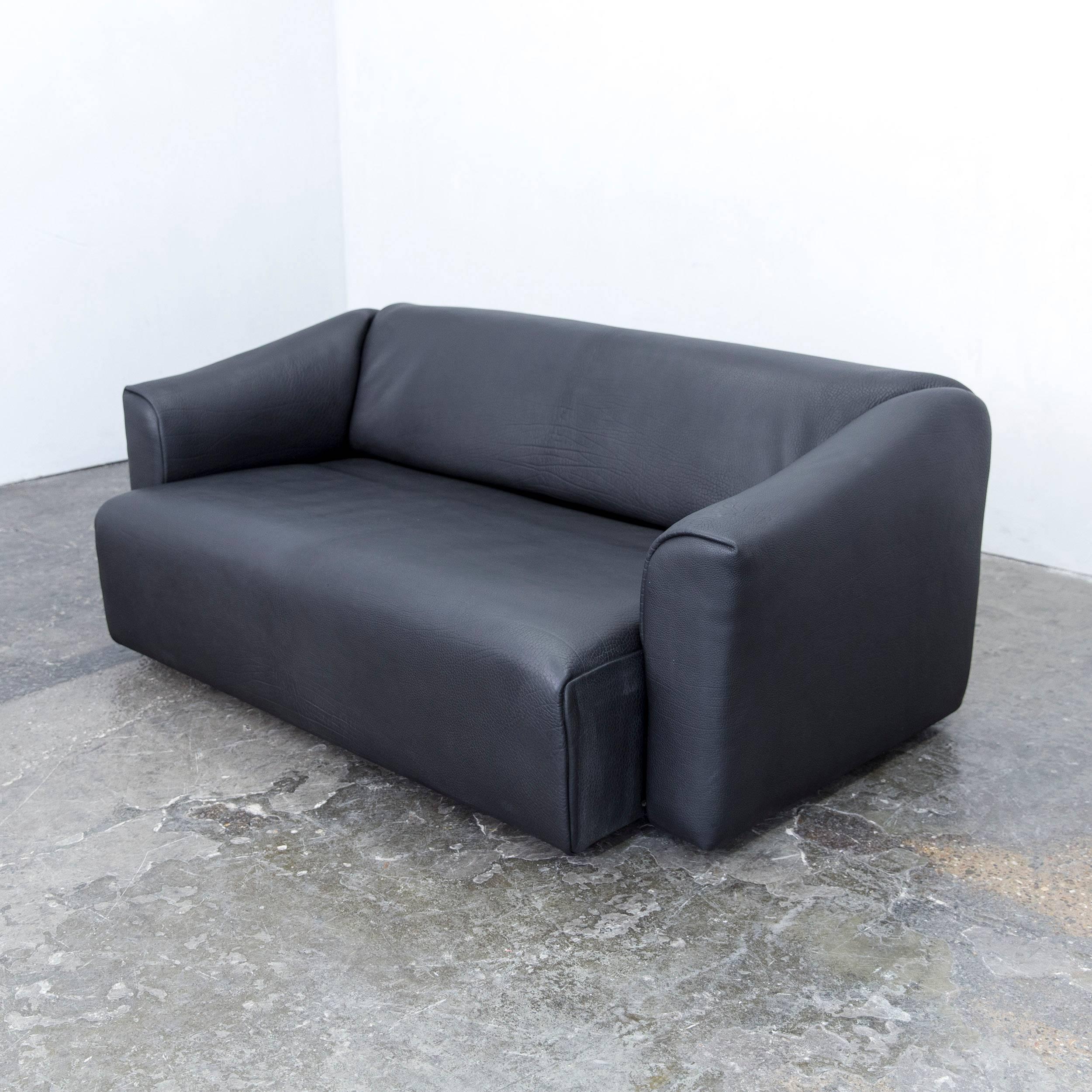 De Sede DS 47 Designer Sofa Neckleather Black Three-Seat Function Couch Modern In Good Condition In Cologne, DE