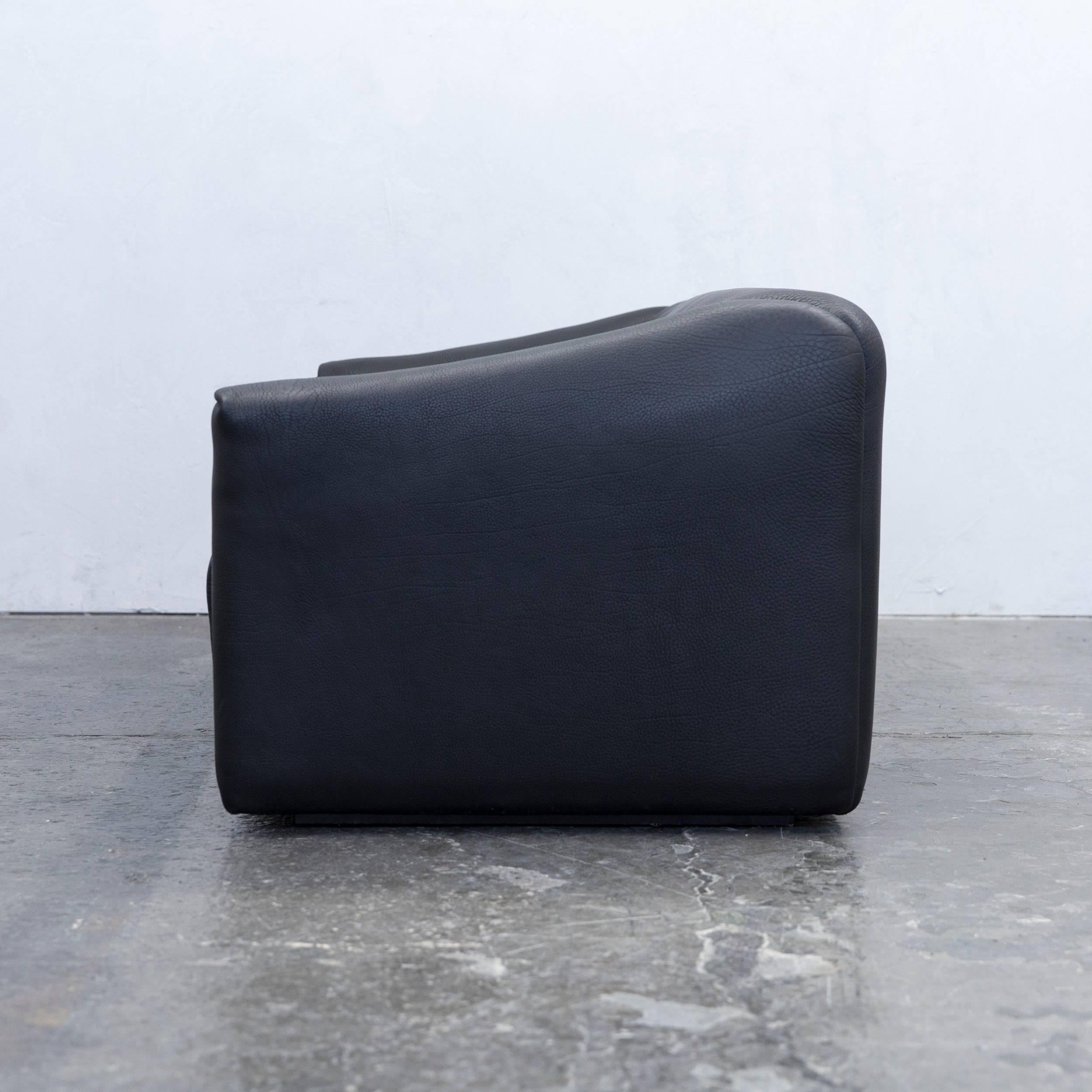 De Sede DS 47 Designer Sofa Neckleather Black Three-Seat Function Couch Modern 2