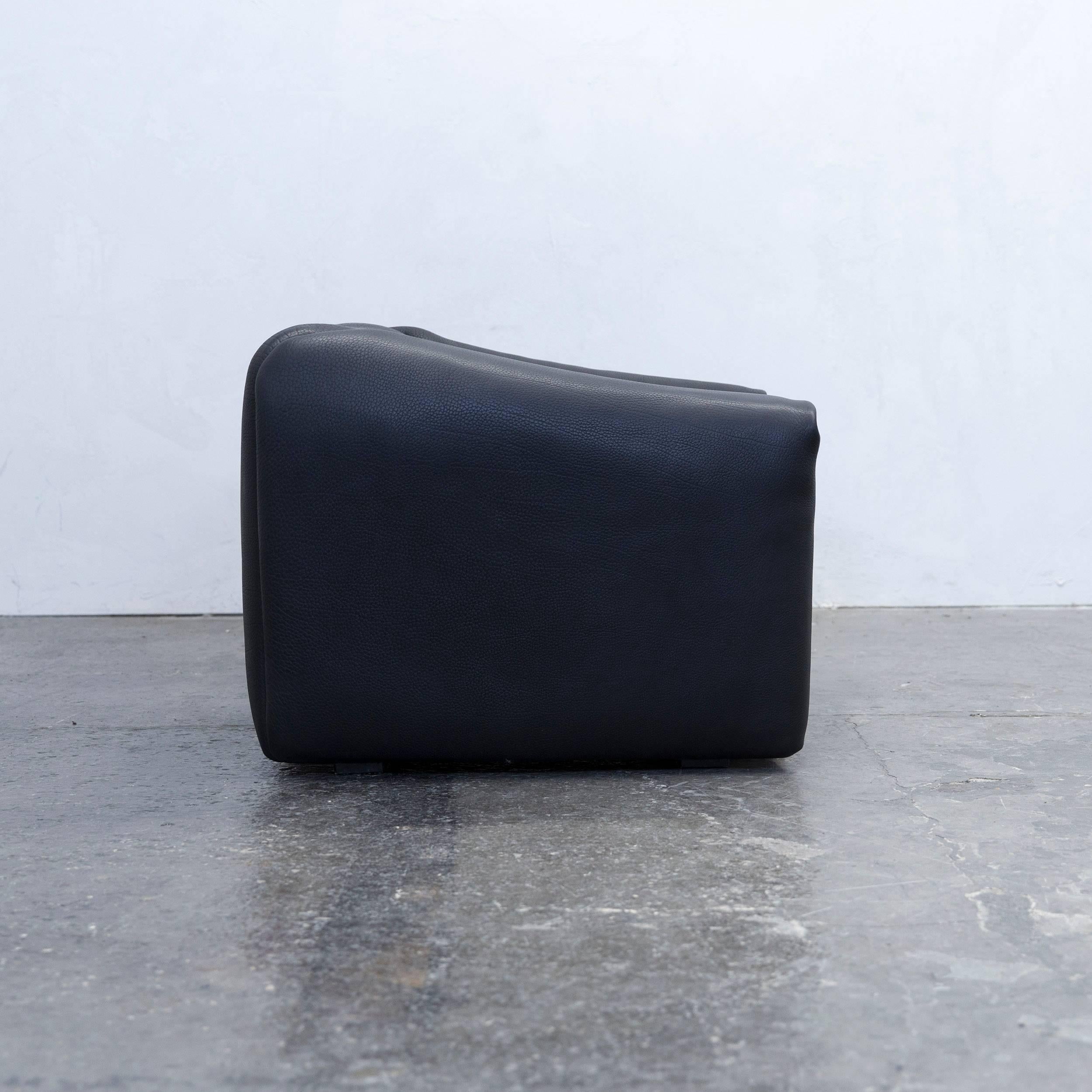 De Sede DS 47 Designer Armchair Neckleather Black Three-Seat Function Couch 3