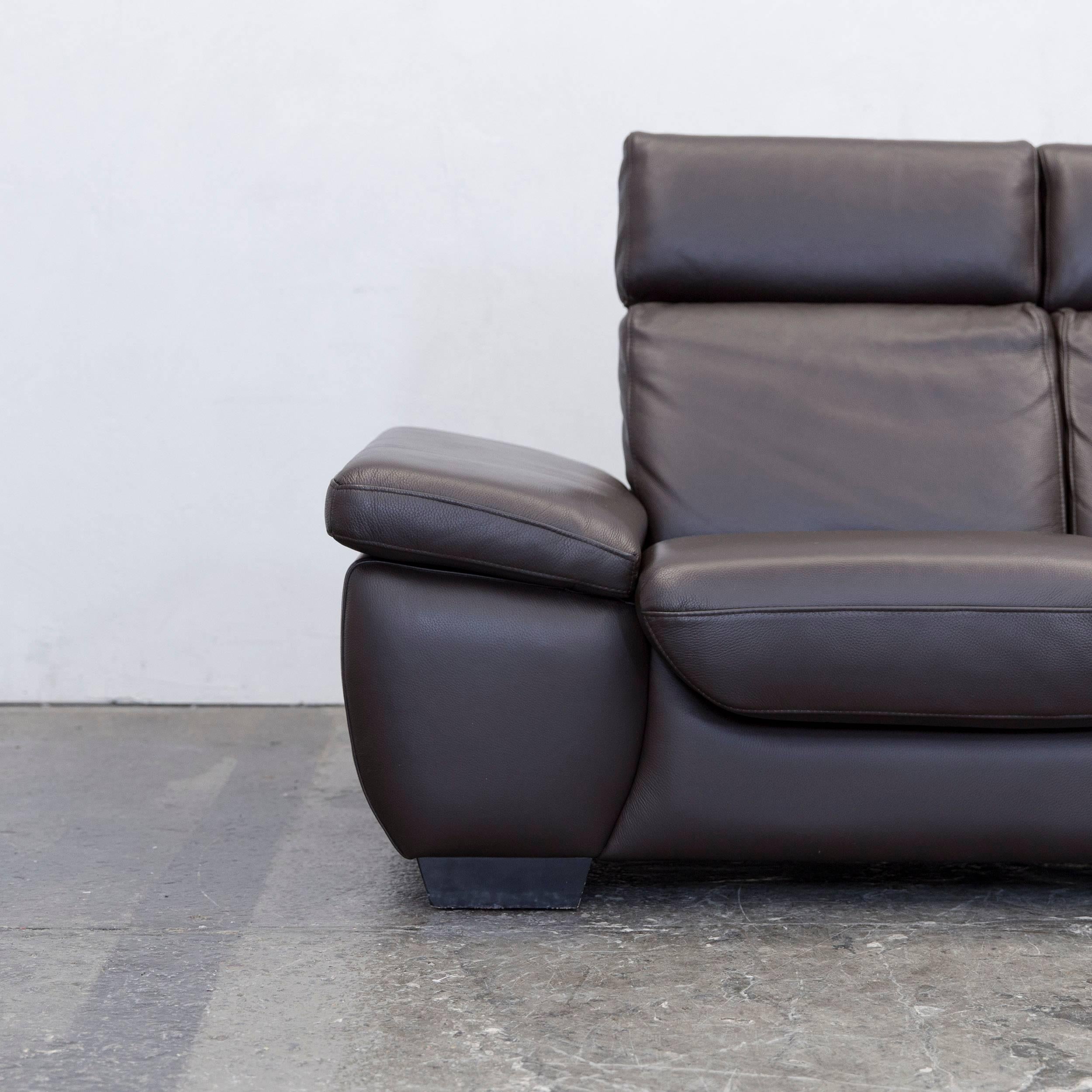 Design Leather Three-Seat Couch Recliner Modern In Good Condition In Cologne, DE