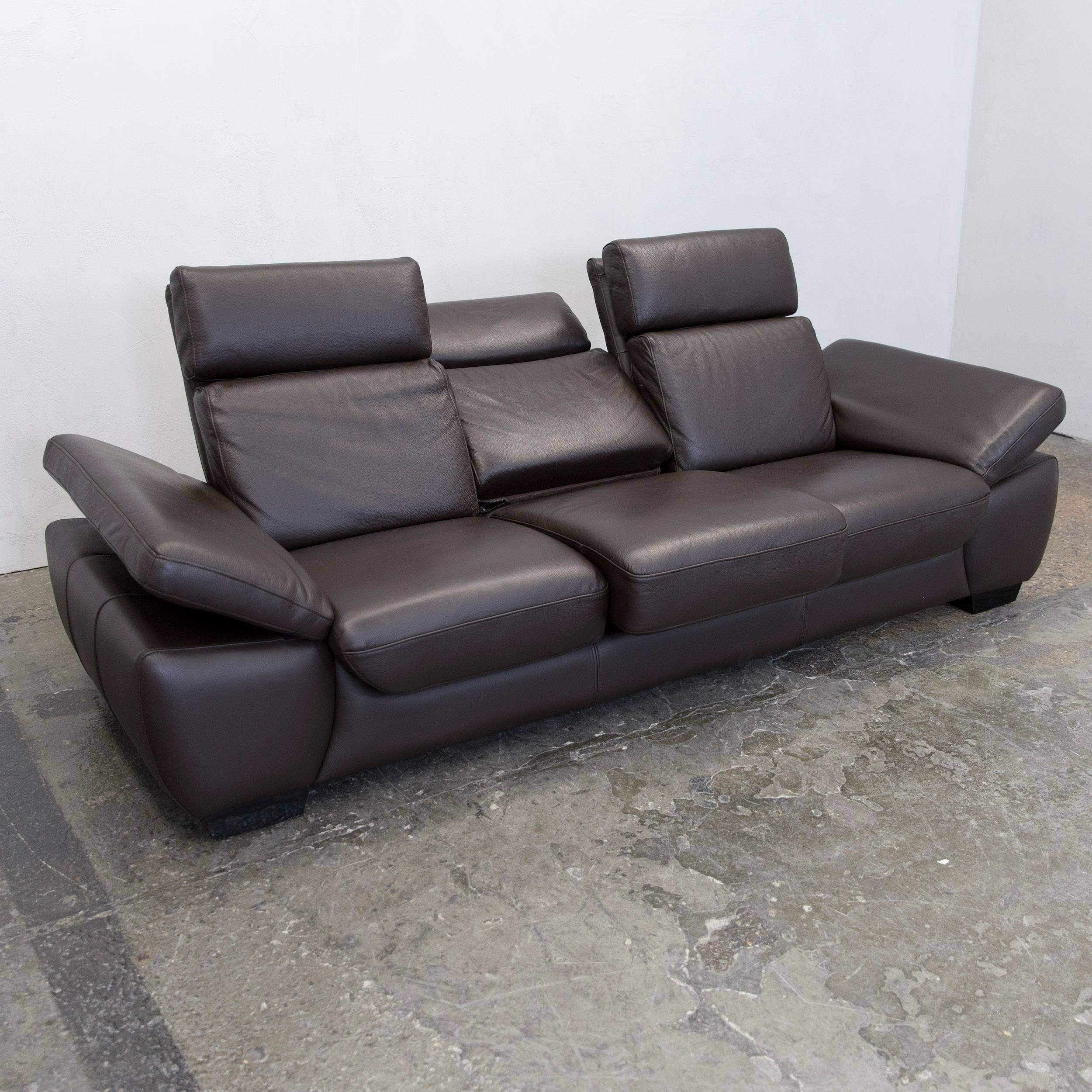 Contemporary Design Leather Three-Seat Couch Recliner Modern