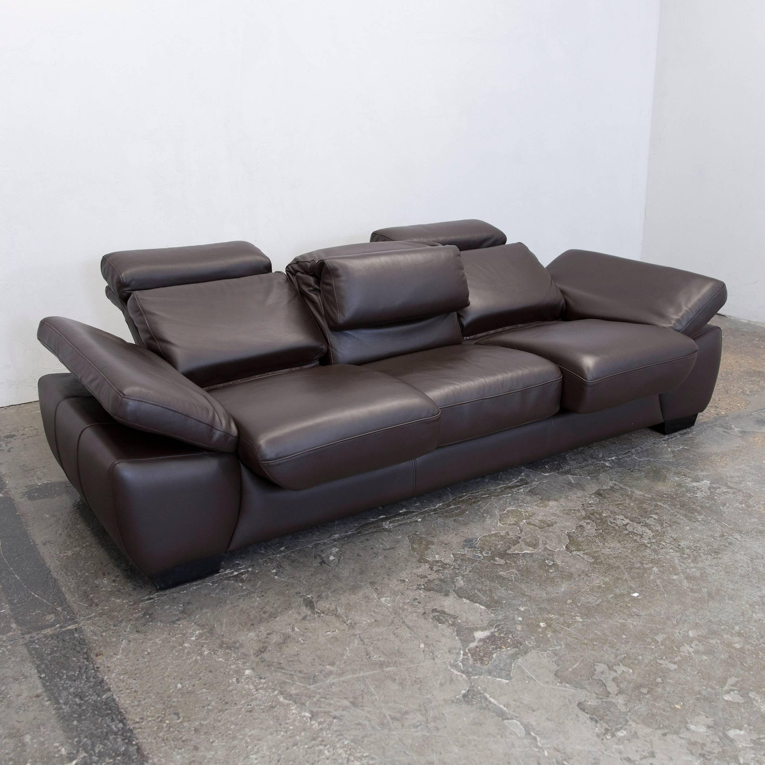 Design Leather Three-Seat Couch Recliner Modern 1