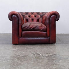 Original Chesterfield Club Chair Oxblood Red
