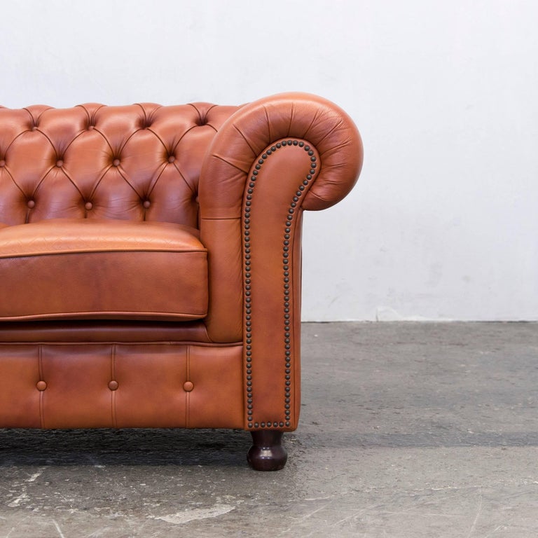 Original Chesterfield Two Seat Couch Authentic Leather Original Chesterfield Two Seat Couch Authentic Leather