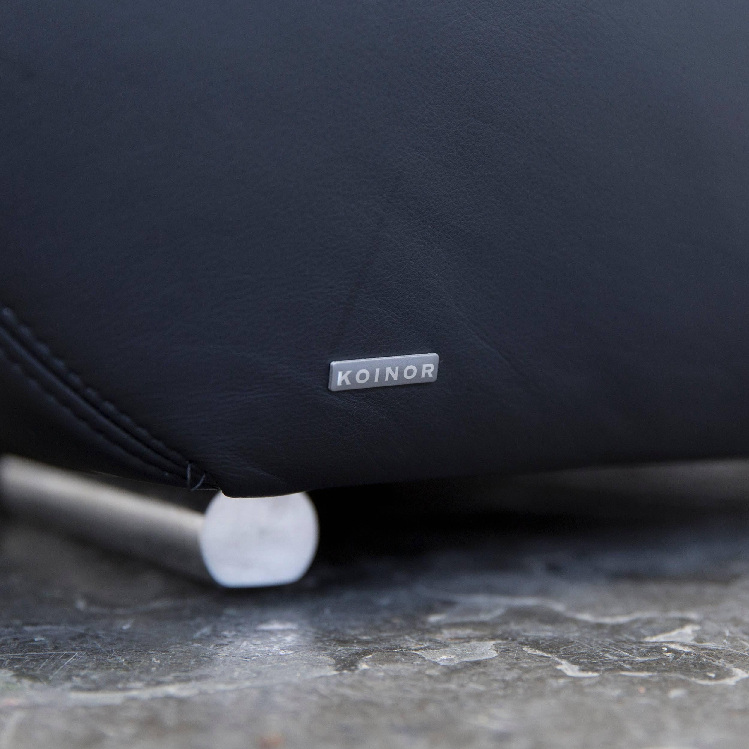 Koinor Pearl Designer-Sofa aus schwarzem Leder mit drei Sitzen (21. Jahrhundert und zeitgenössisch)