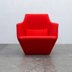 Ligne Roset Facett R.&E. Bouroullec Designer Chair Red Fabric Modern