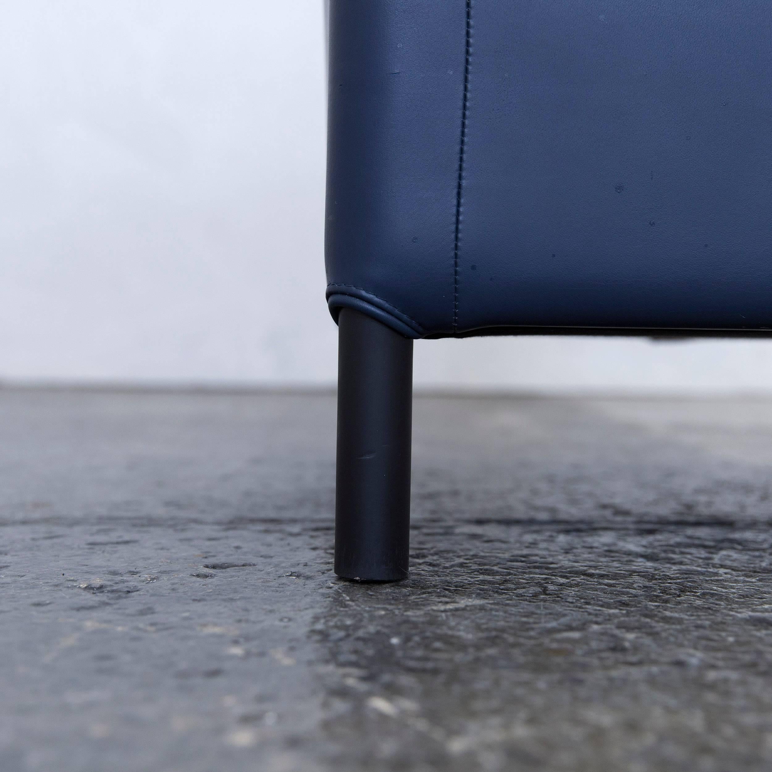 Contemporary Wittmann Aura Designer Armchair Leather Blue Modern
