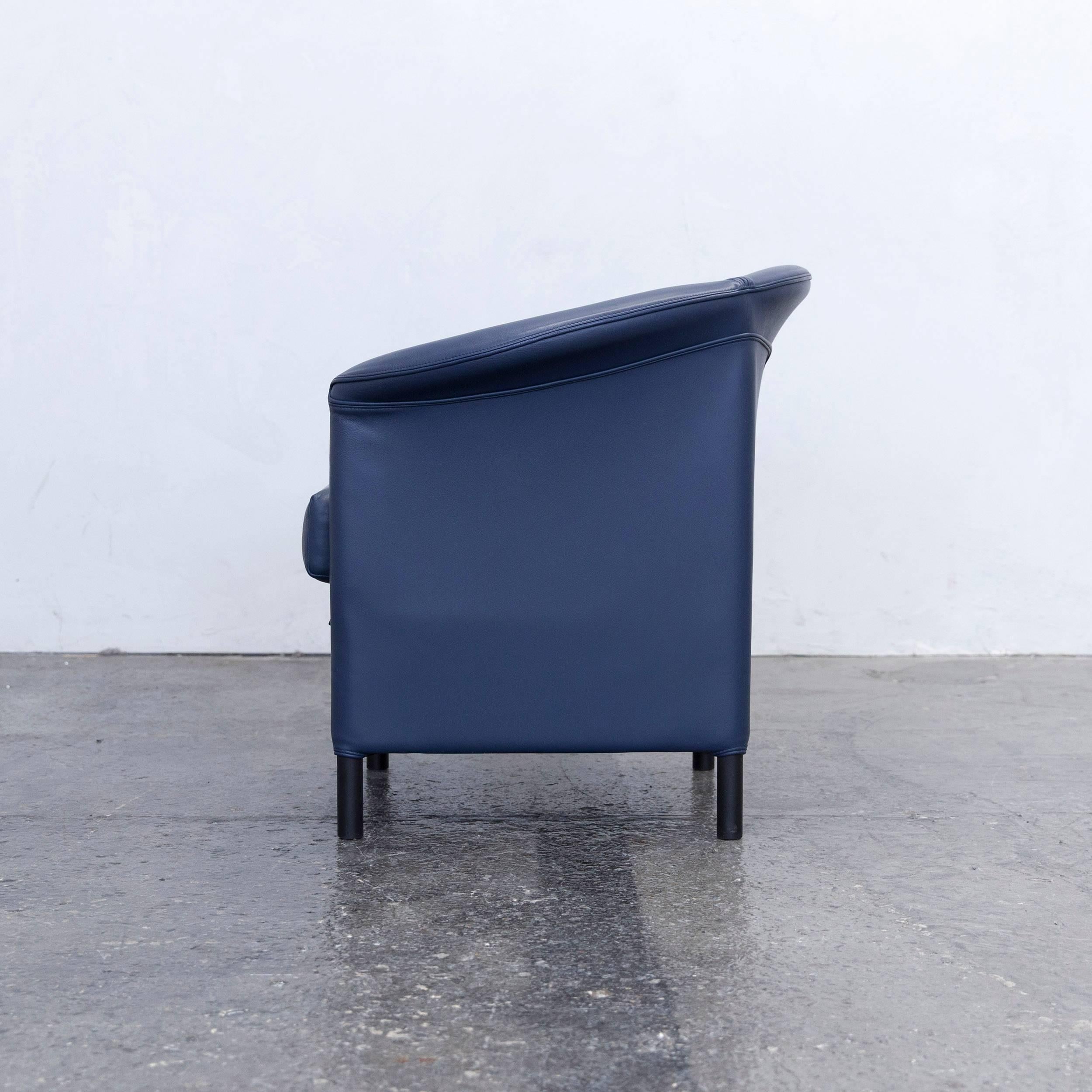 Wittmann Aura Designer Armchair Leather Blue Modern 3