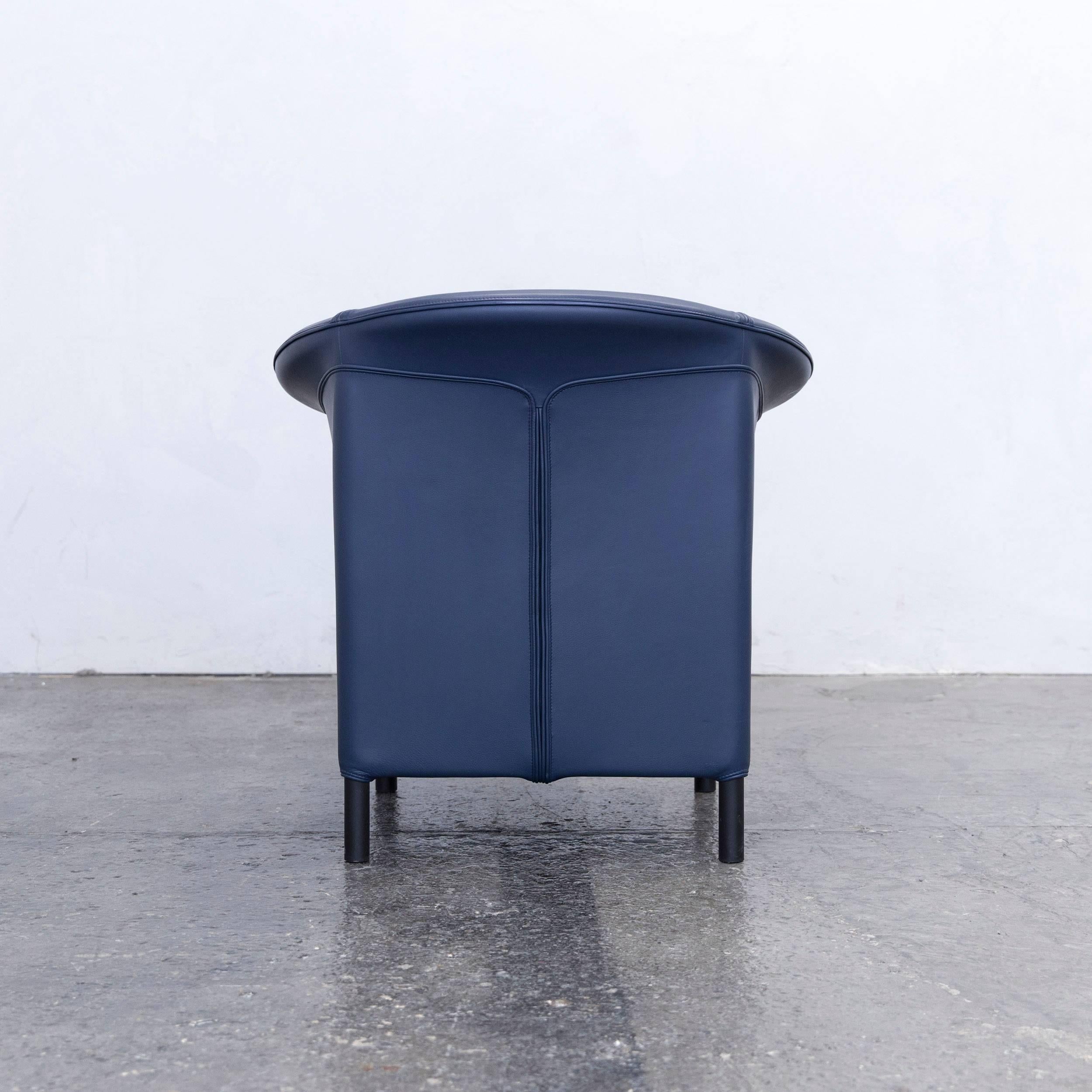 Wittmann Aura Designer Armchair Leather Blue Modern 4