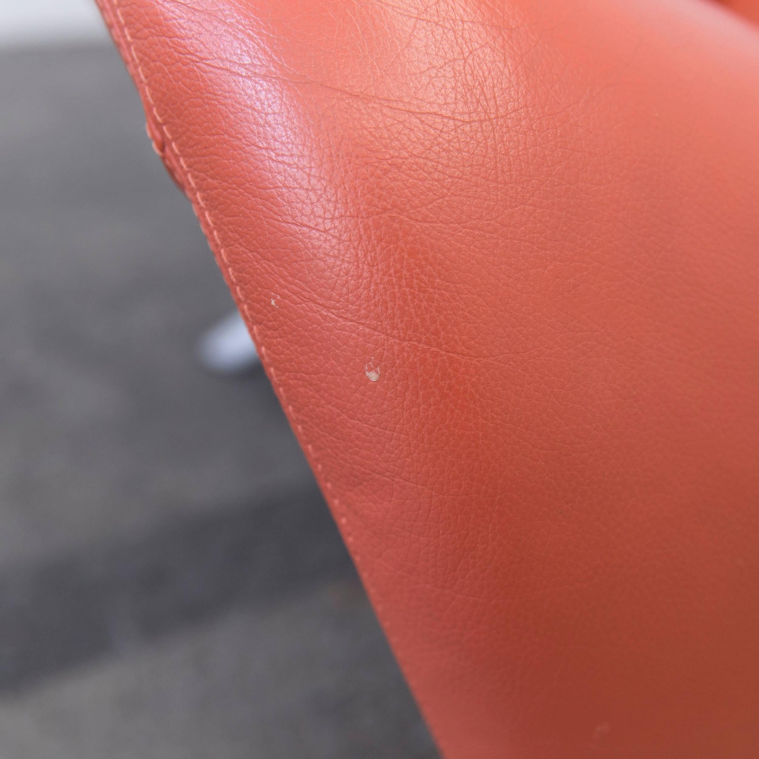 Contemporary Leolux Papageno Designer Armchair Leather Orange Modern