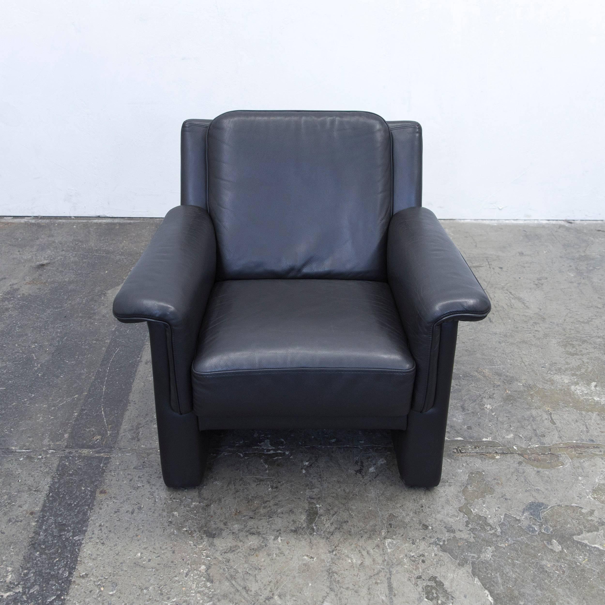 German Brühl & Sippold Designer Armchair Leather Black One Seat Couch Modern