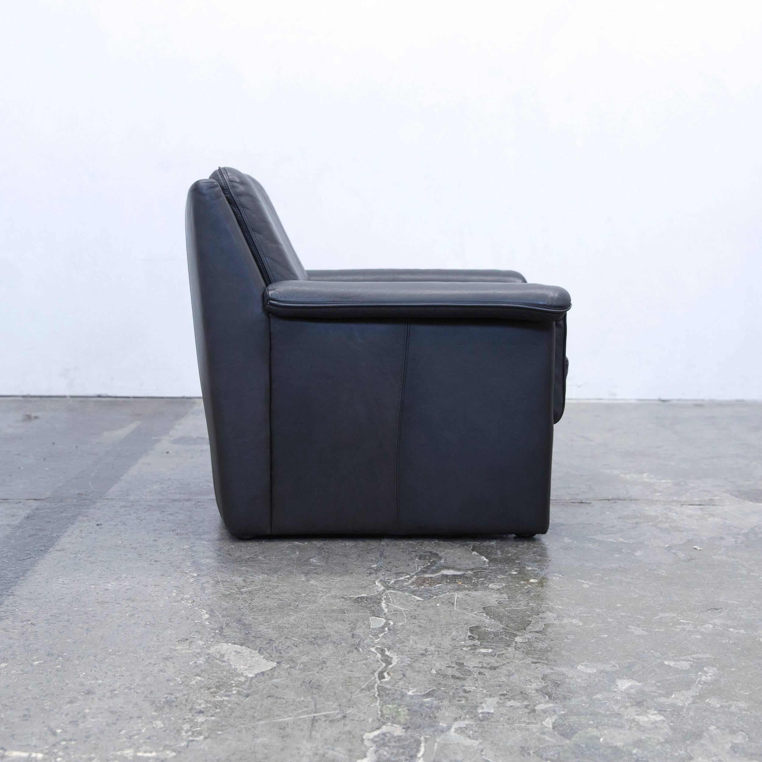 Brühl & Sippold Designer Armchair Leather Black One Seat Couch Modern 4