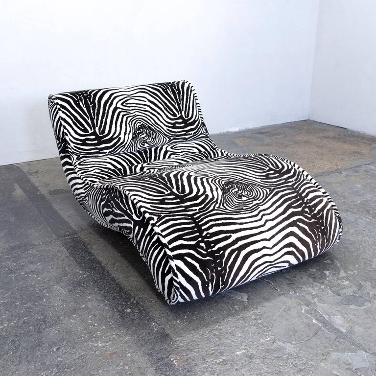 Bretz Designer Recamiere Microfibre White Black Zebra Pattern Sofa