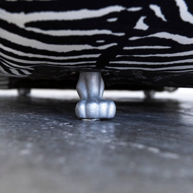 Bretz Designer Recamiere Microfibre White Black Zebra Pattern Sofa