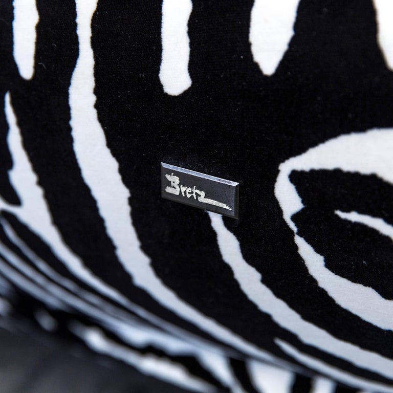 Bretz Designer Recamiere Microfibre White Black Zebra Pattern Sofa