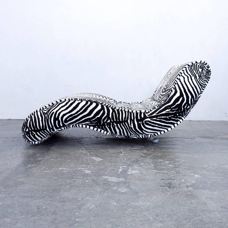 Bretz Designer Recamiere Microfibre White Black Zebra Pattern Sofa