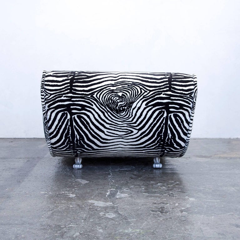 Bretz Designer Recamiere Microfibre White Black Zebra Pattern Sofa