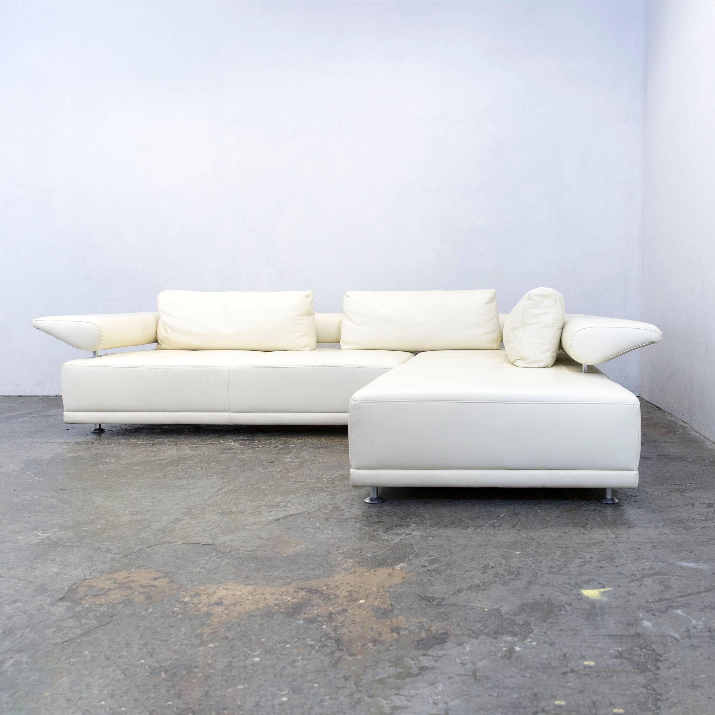 Domo Designer Corner Sofa Leather Crème Couch Modern For Sale at 1stDibs | domo  sofa, domo couch, creme sofa