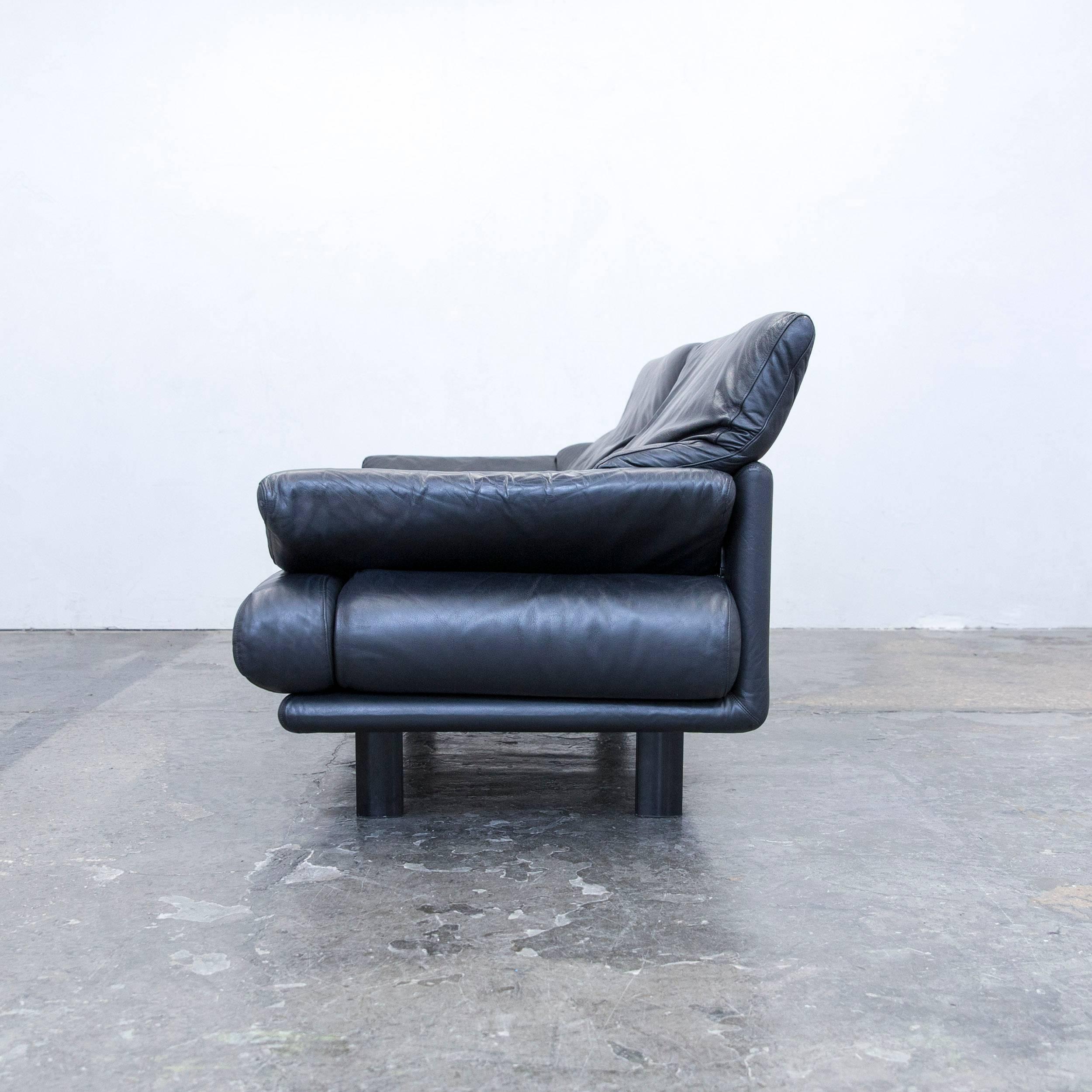B&B Italia Alanda Designer Sofa Leather Black Three-Seat Function Couch Modern 3
