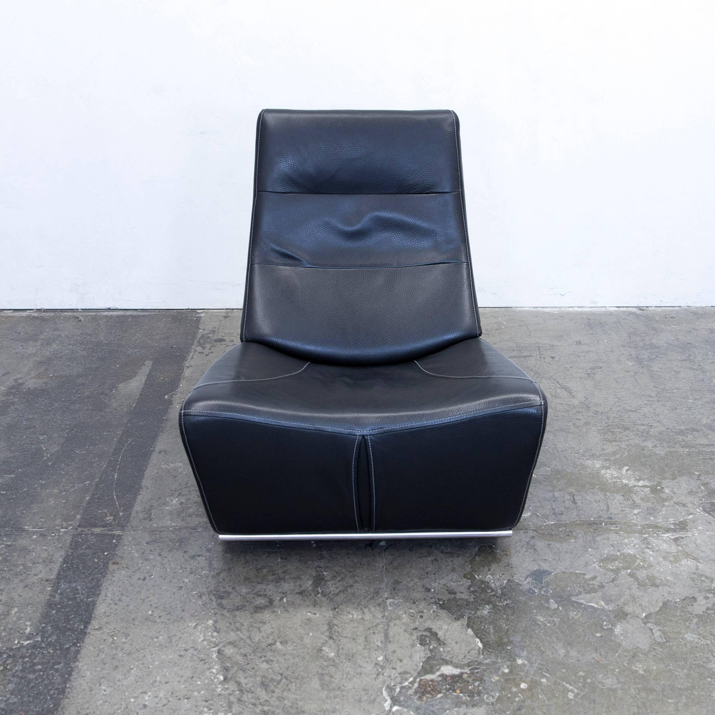 Himolla Maximilian Designer Stuhl Leder Schwarz Relax Einsitzer Couch Modern (Deutsch)