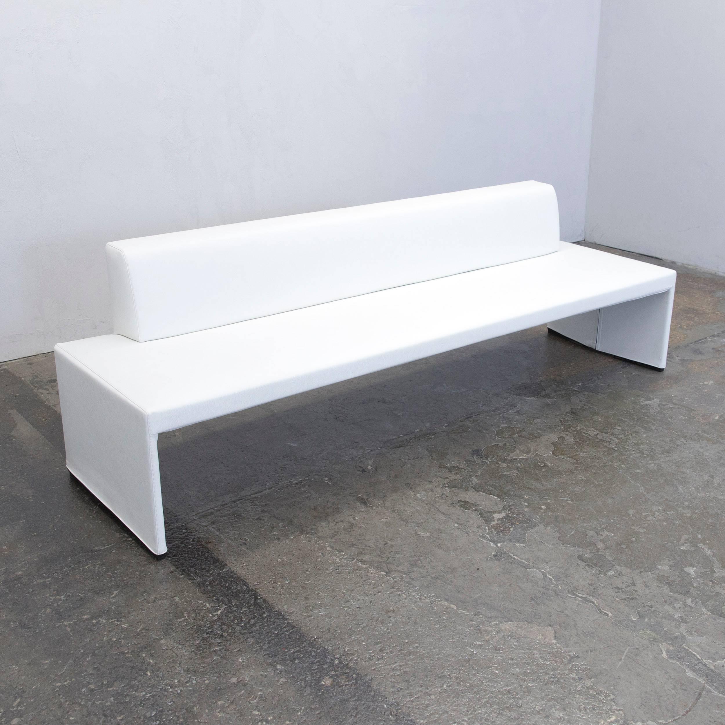 Walter Knoll Together Sofa Leather Four-Seat White Couch Modern In Good Condition In Cologne, DE