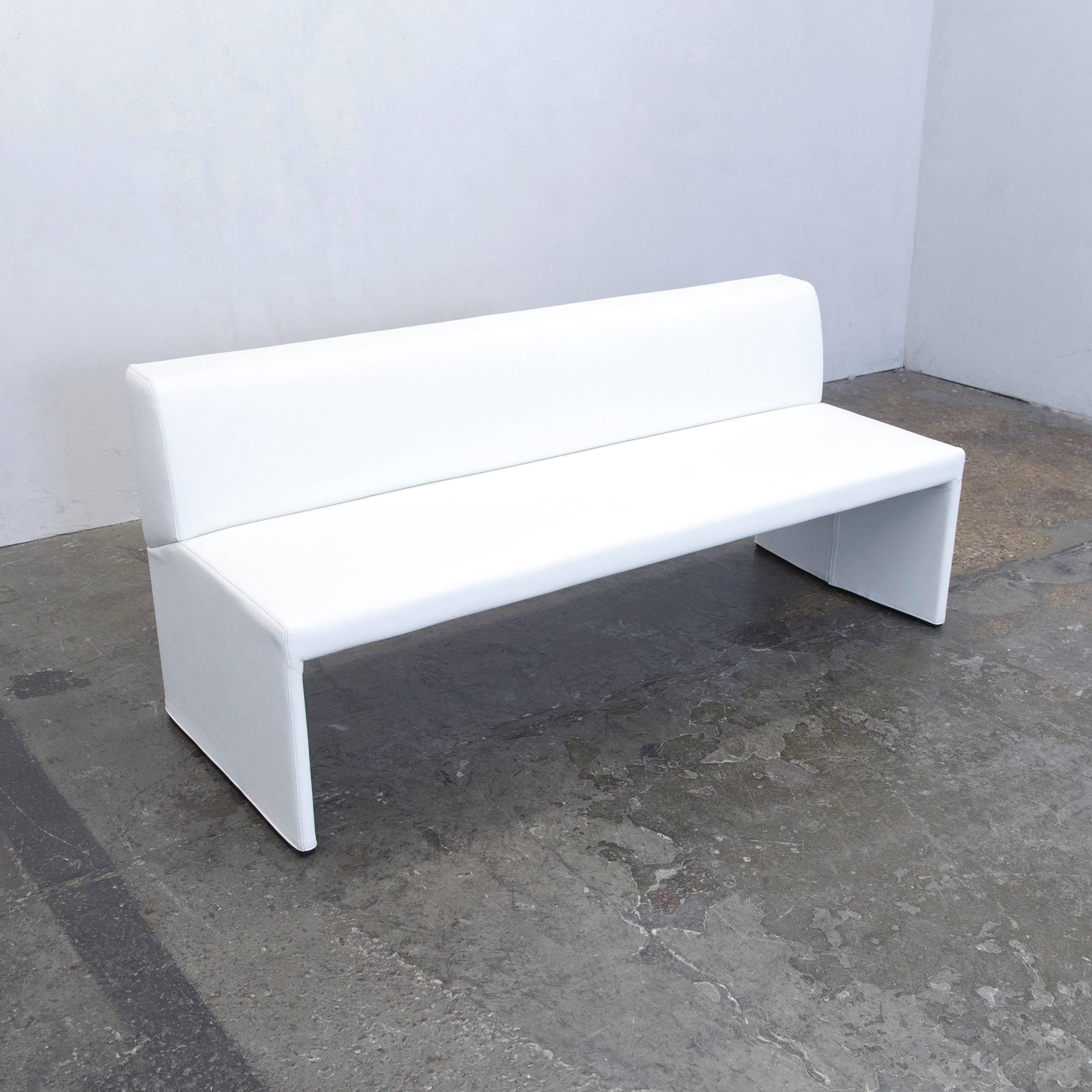 German Walter Knoll Together Sofa Leather Three-Seat White Couch Modern