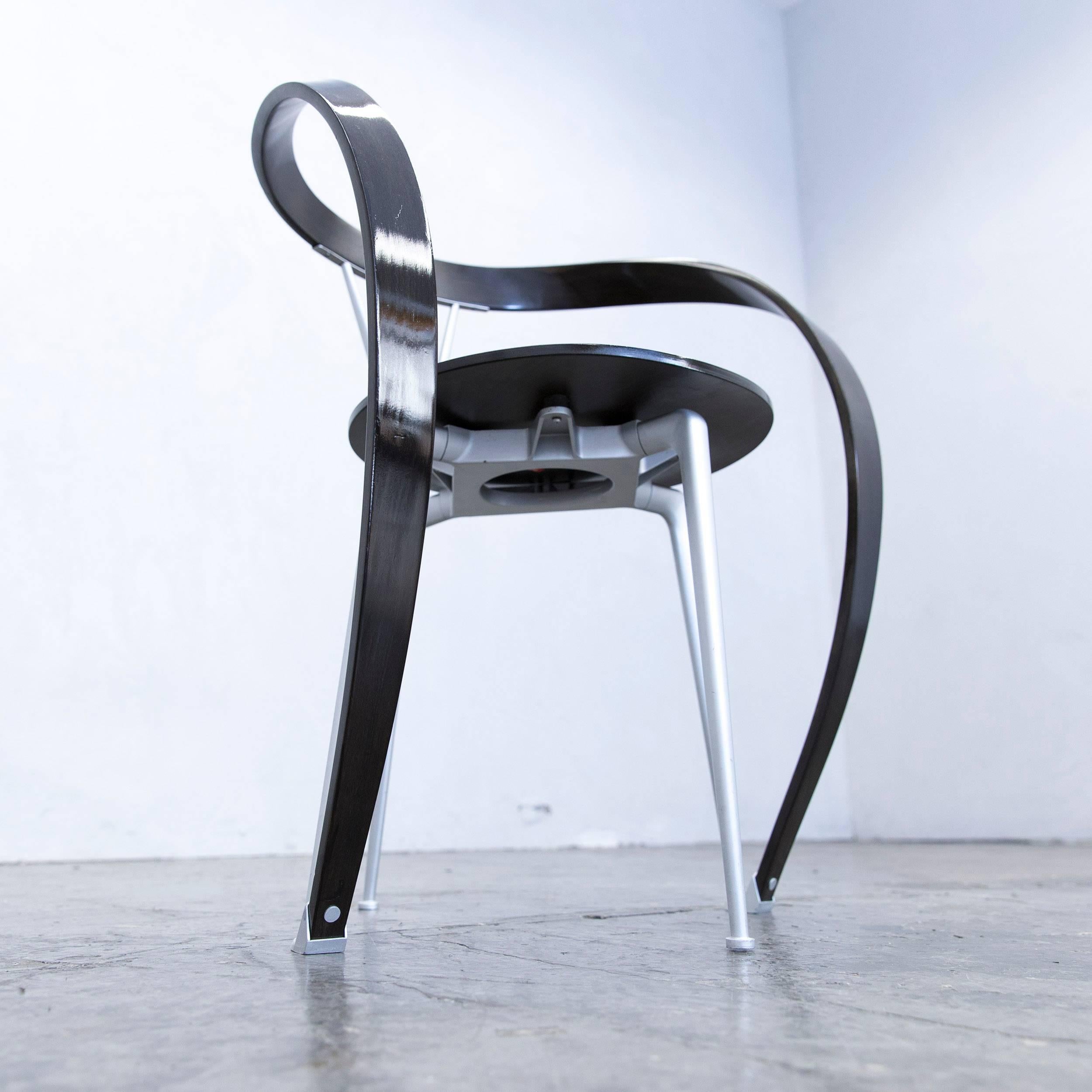 Italian Cassina Revers Andrea Branzi Designer Chair Wood Brown Metal One Seat Modern