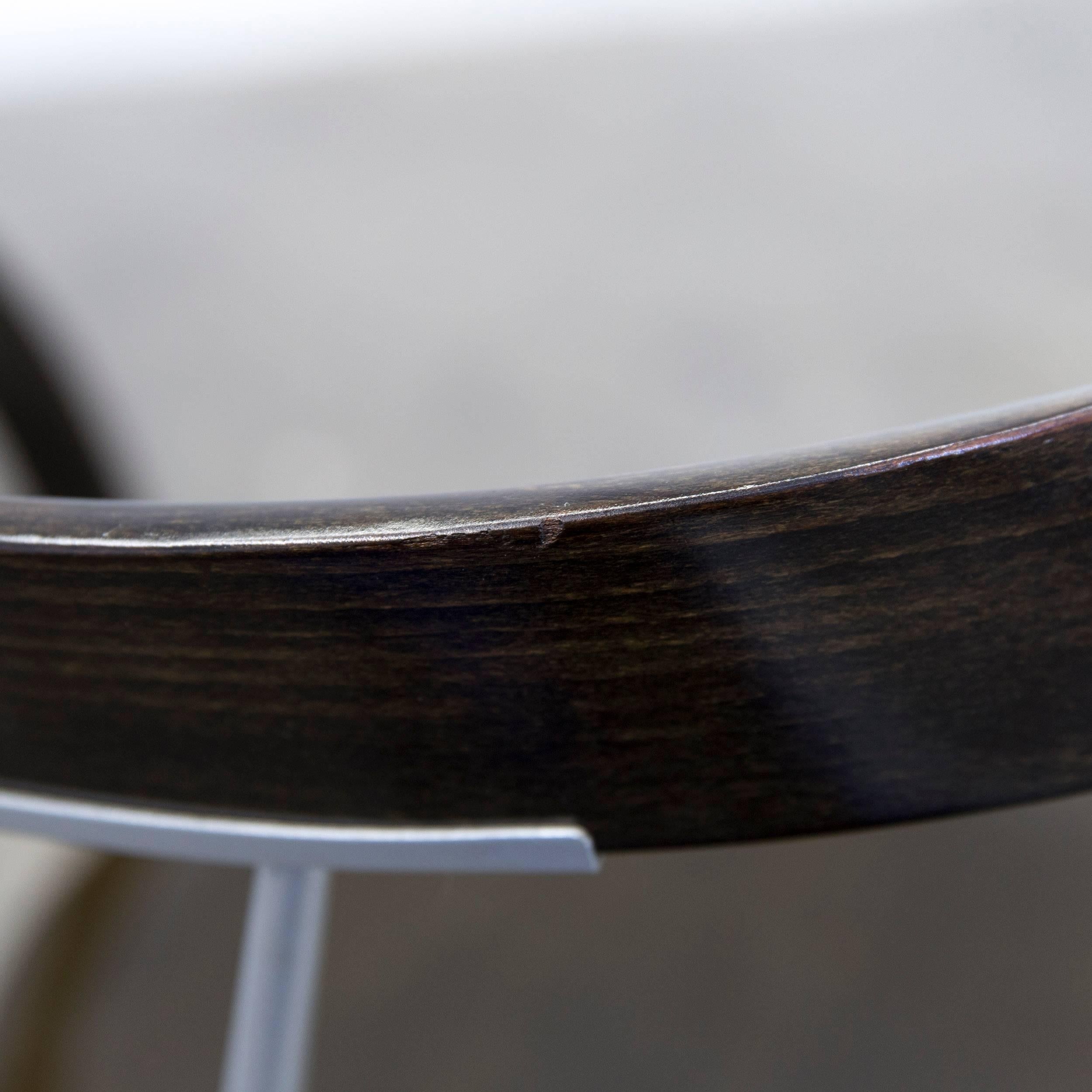 Contemporary Cassina Revers Andrea Branzi Designer Chair Wood Brown Metal One Seat Modern