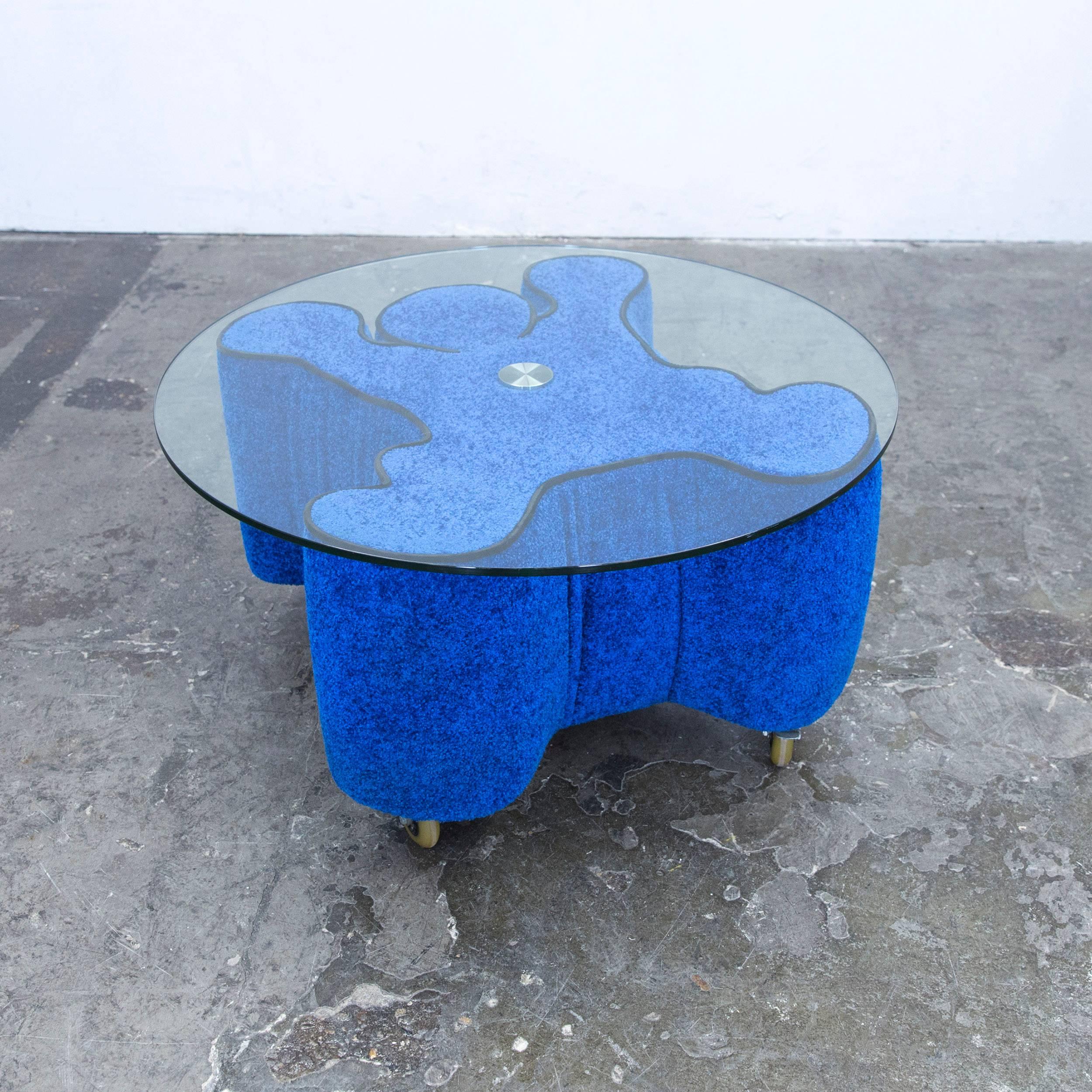 Blue colored original Bretz Keith Haring designer sofa table t in a modern design, made for pure comfort and style.
