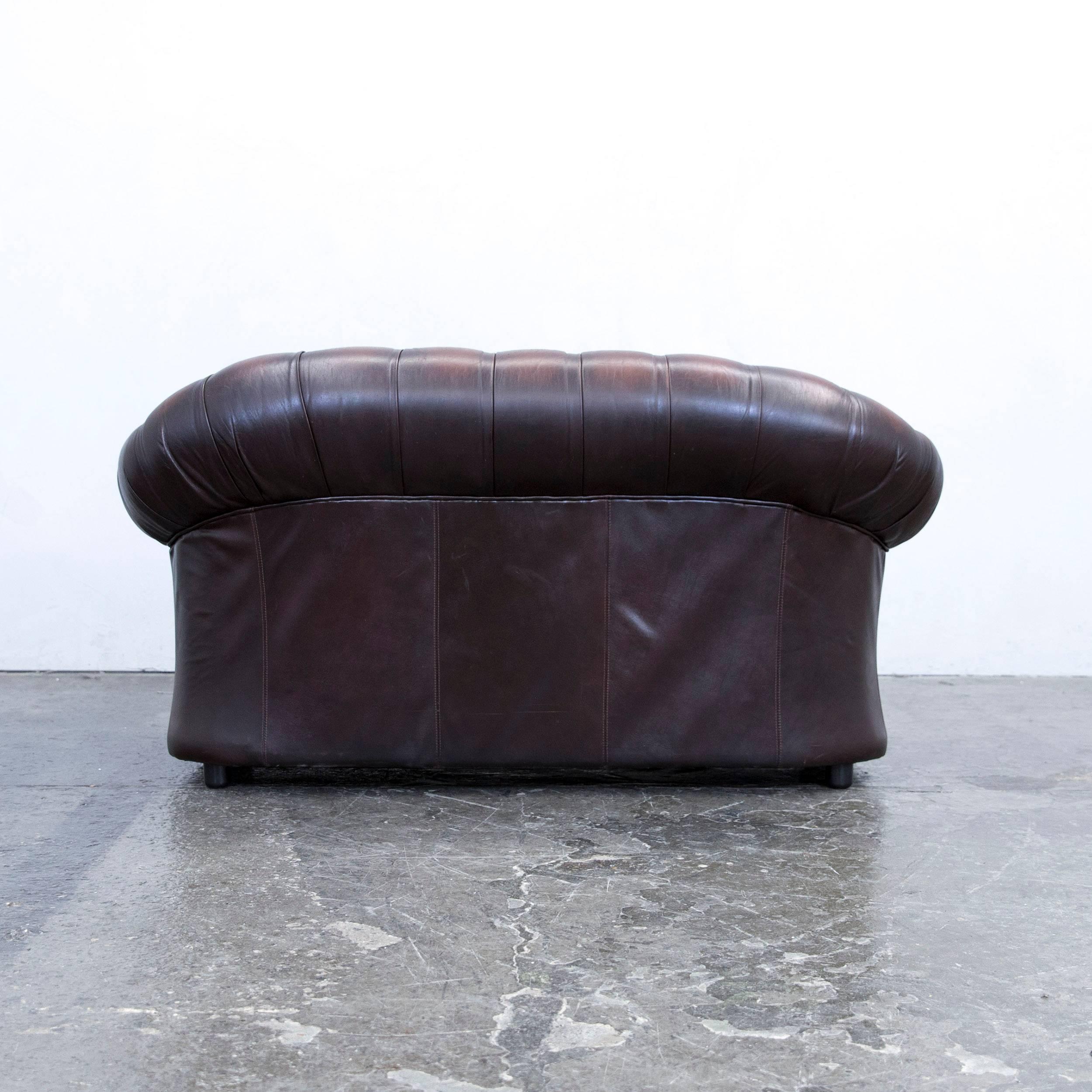 Chesterfield Centurion Leather Sofa Brown Red Two-Seat Vintage Retro 4