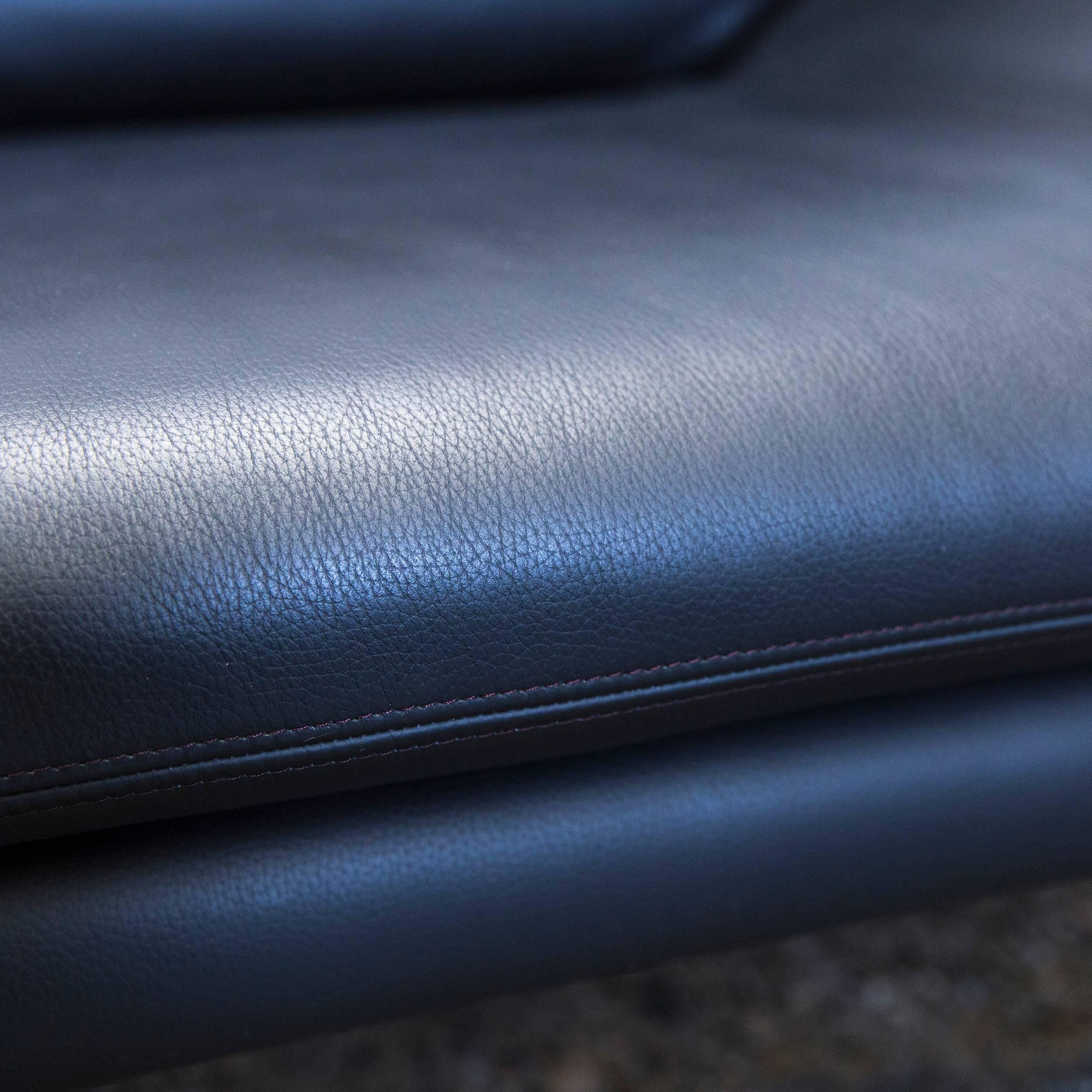 De Sede by Hans Kaufeld Designer Sofa Leather Black Two-Seat Function Modern 1