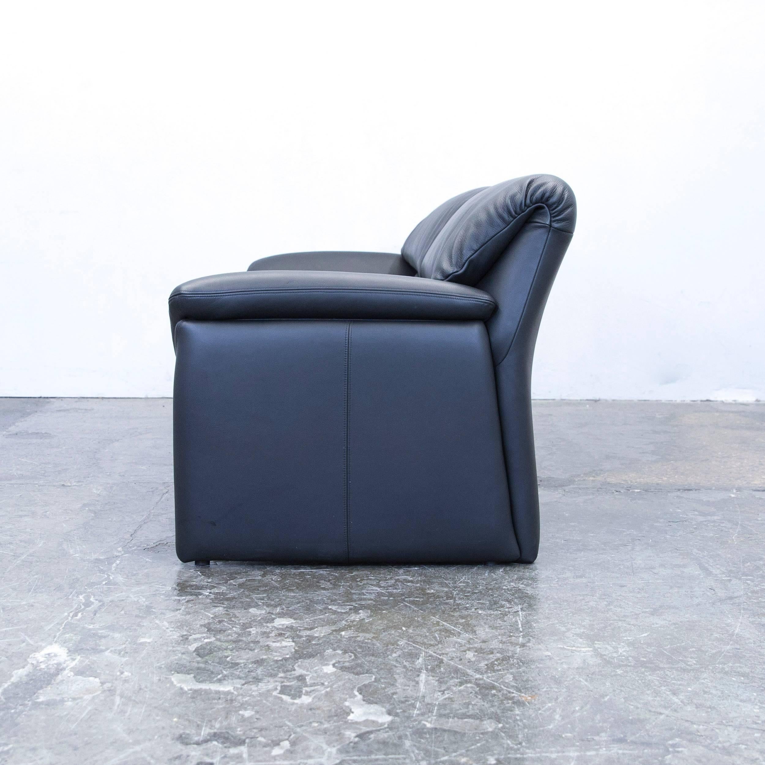 De Sede by Hans Kaufeld Designer Sofa Leather Black Two-Seat Function Modern 3