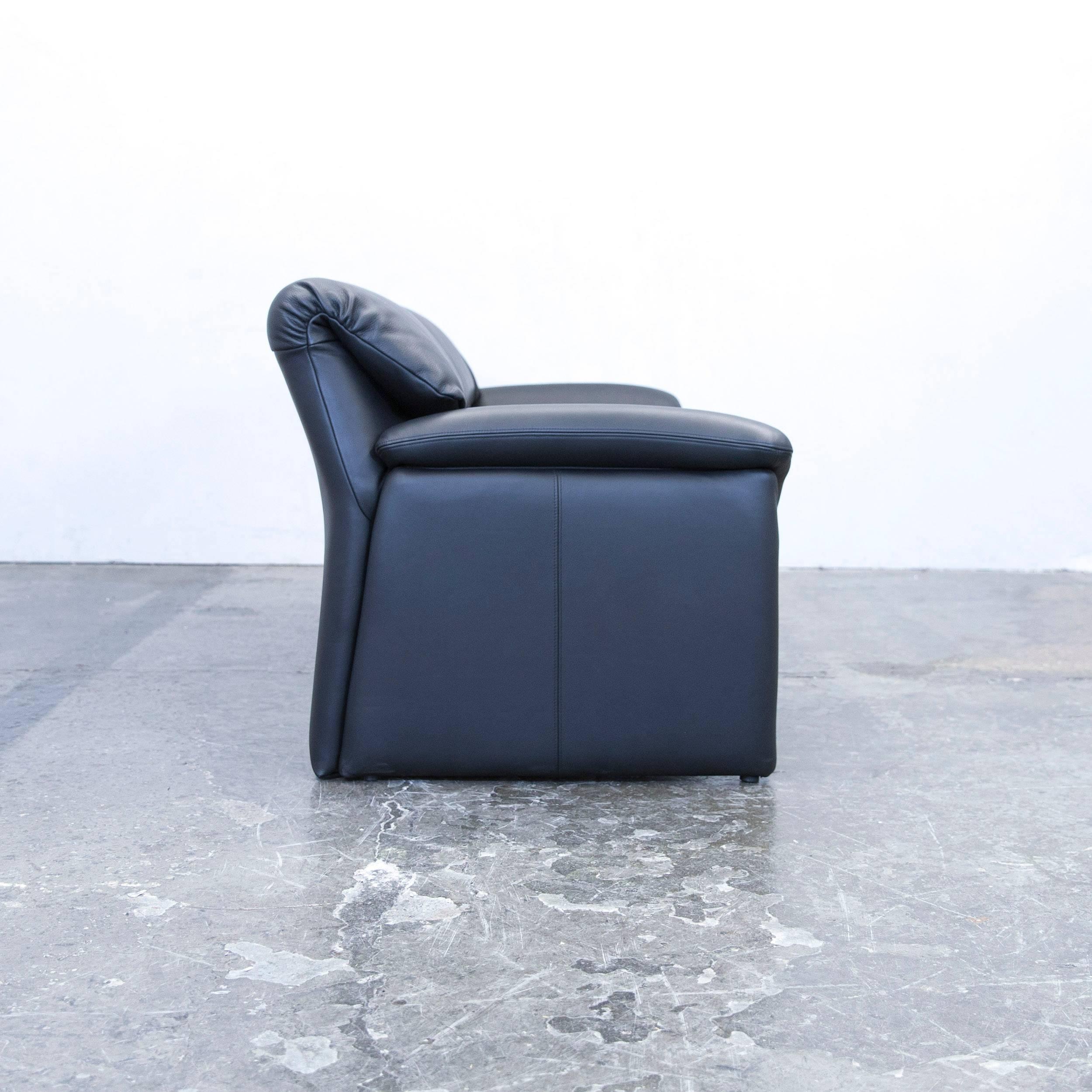 De Sede by Hans Kaufeld Designer Sofa Leather Black Two-Seat Function Modern 5