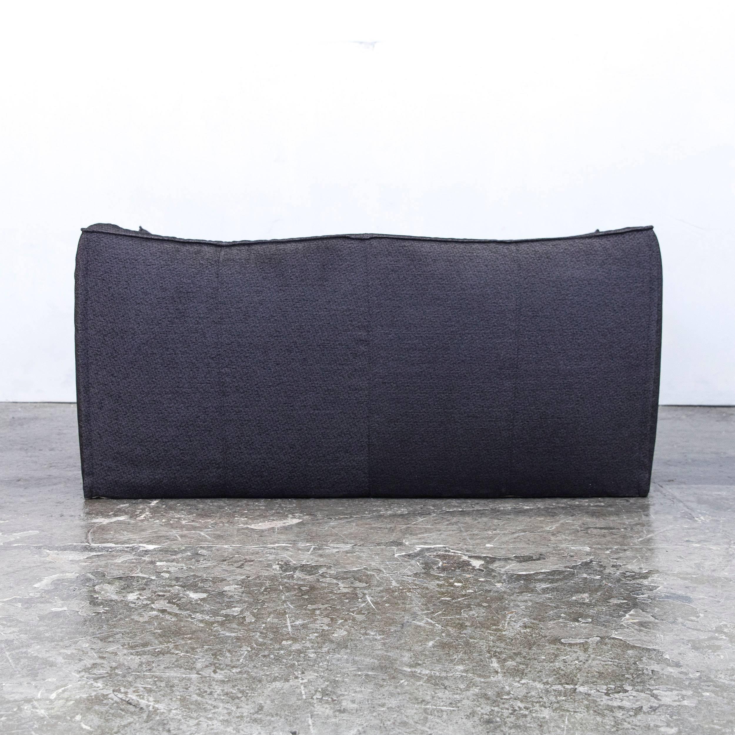 B&B Italia Le Bambole Designer Sofa Fabric Grey Black Two-Seat Couch Modern 1
