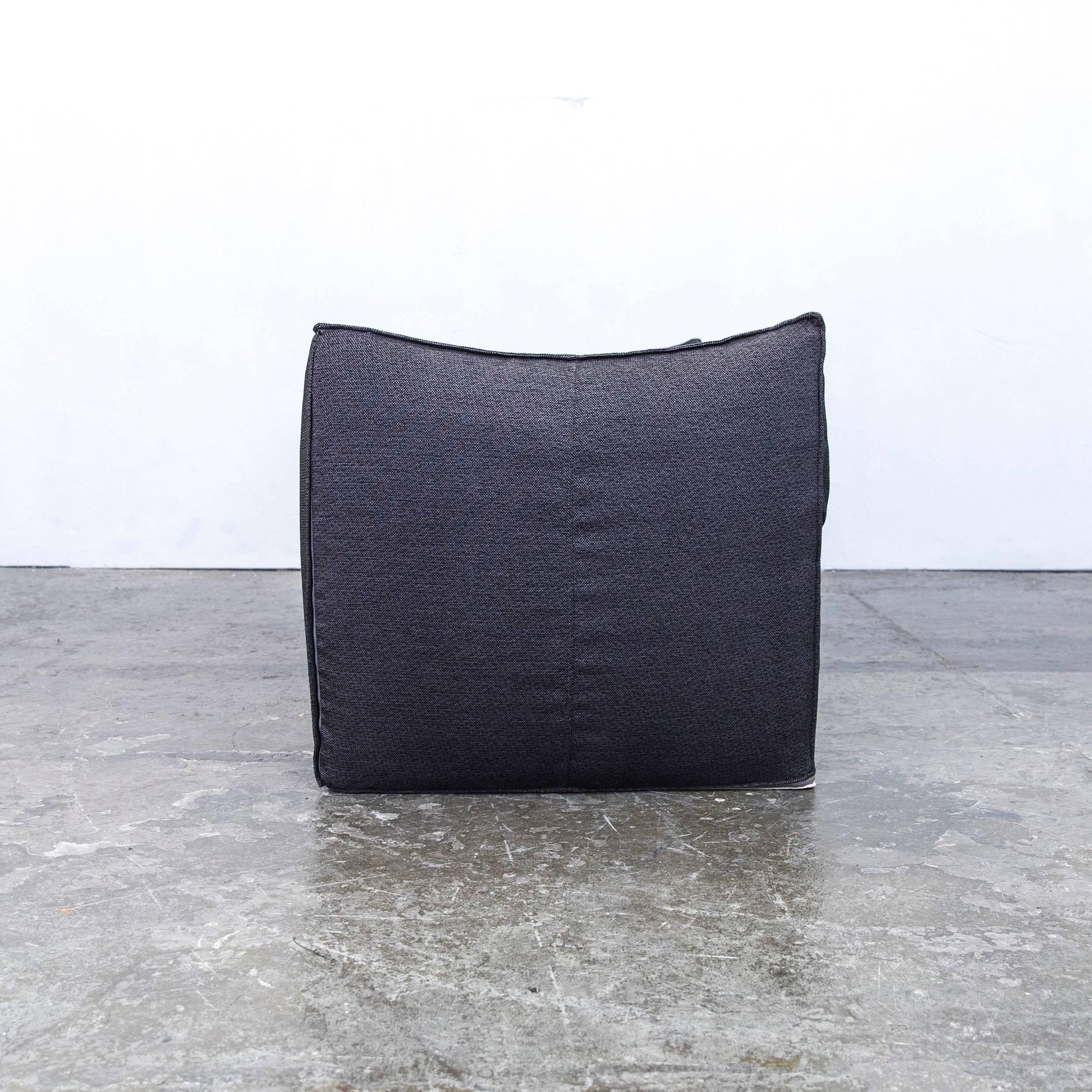 B&B Italia Le Bambole Designer Sofa Fabric Grey Black Two-Seat Couch Modern 2