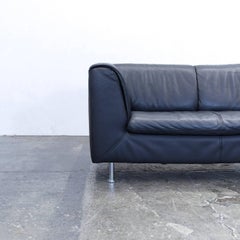 Willi Schillig Designer Sofa Leather Anthrazit Black Two-Seat Couch Modern