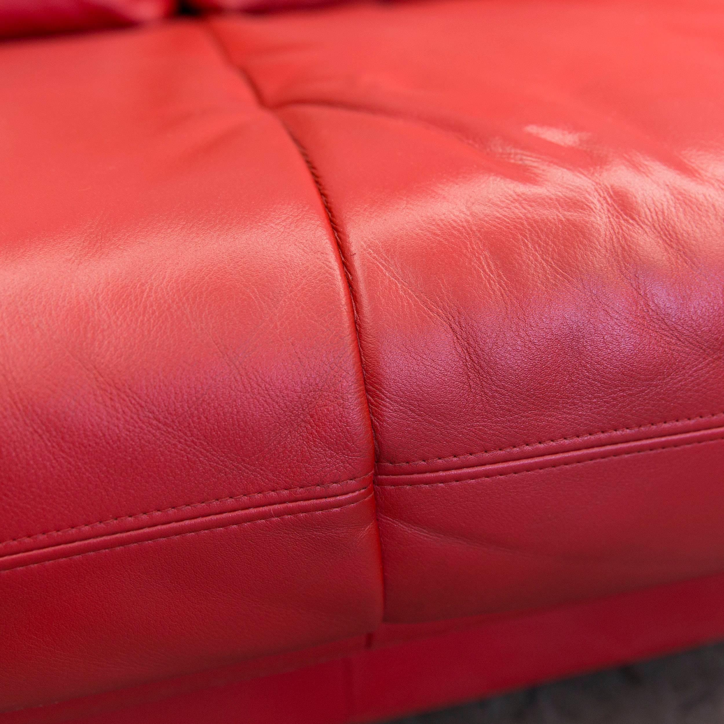 Authentic leather two-seat couch by Rolf Benz, made in Germany. Good condition with slight signs of use.