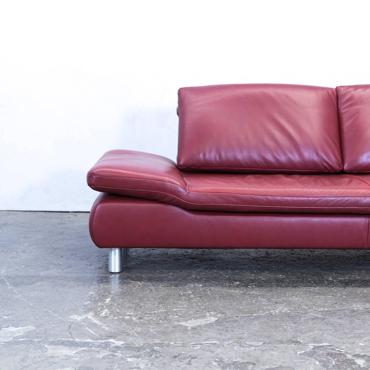 Koinor Volare Leather Corner Sofa Red Function Couch Modern At 1stdibs