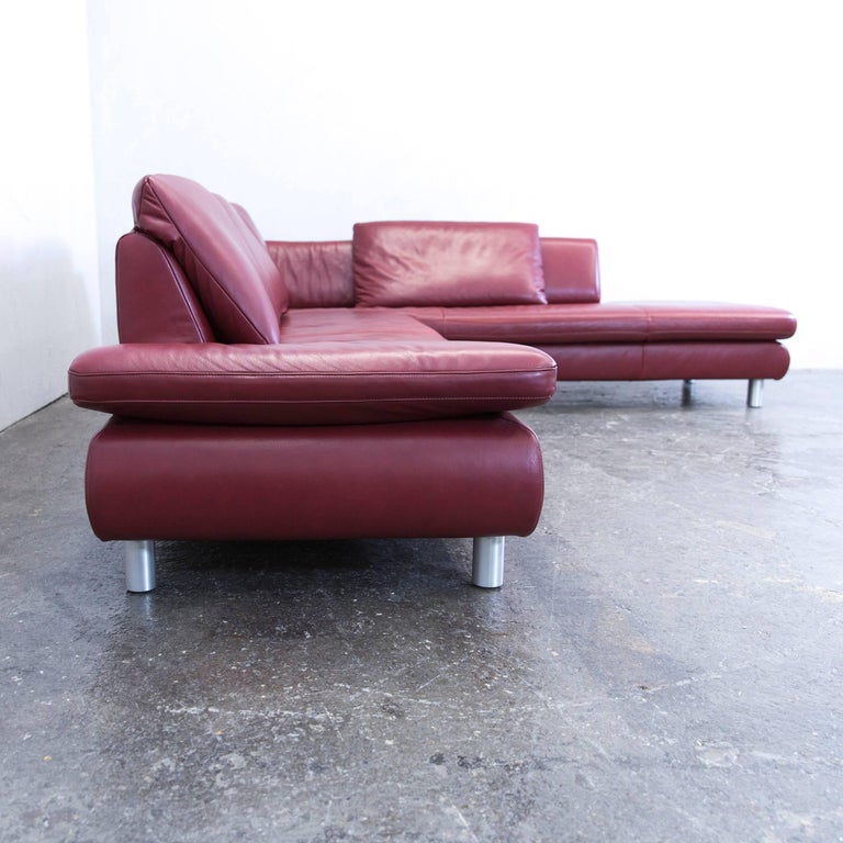 Koinor Volare Leather Corner Sofa Red Function Couch Modern At 1stdibs