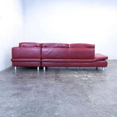 Koinor Volare Leather Corner Sofa Red Function Couch Modern At 1stdibs