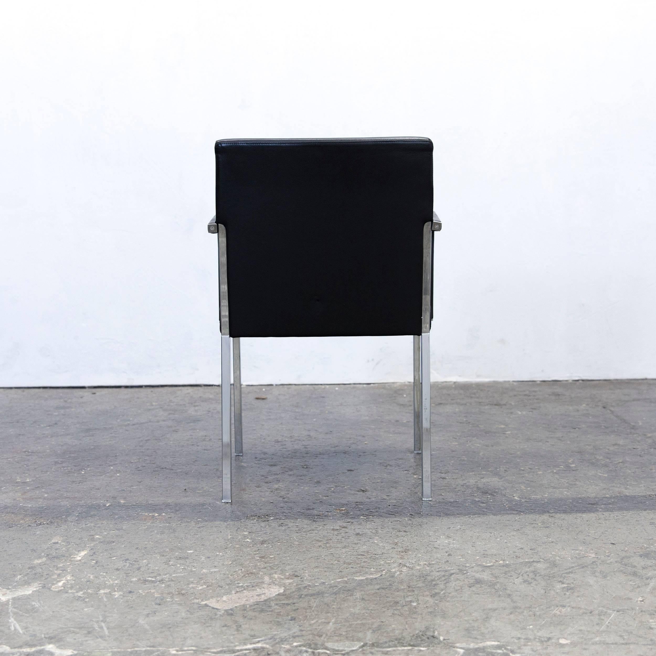 Moroso Designer Leather Armchair in Black, One-Seat Modern 5