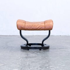 Stressless Designer Footstool Leather Ocre Brown Relax Function Couch Modern