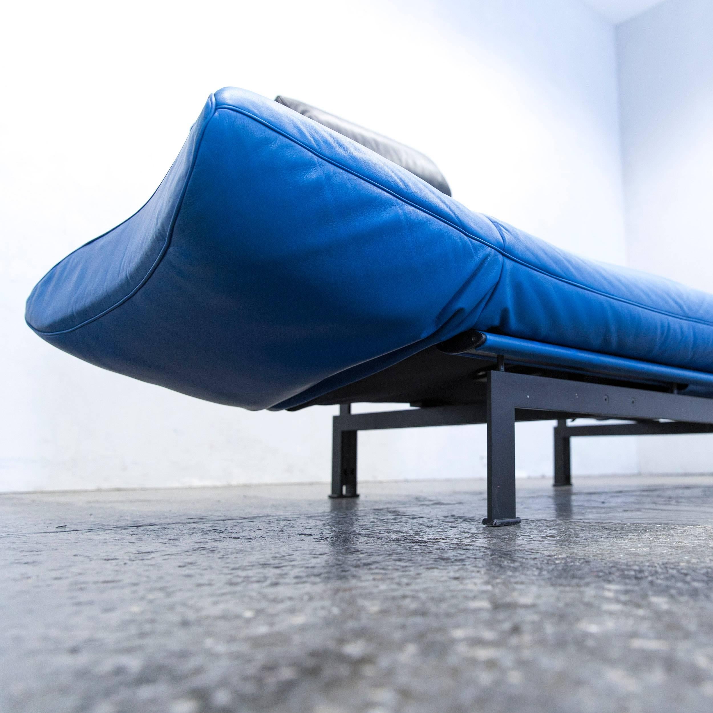 De Sede DS 140 Designer Sofa Leather Blue Black Function Couch Modern For Sale 1
