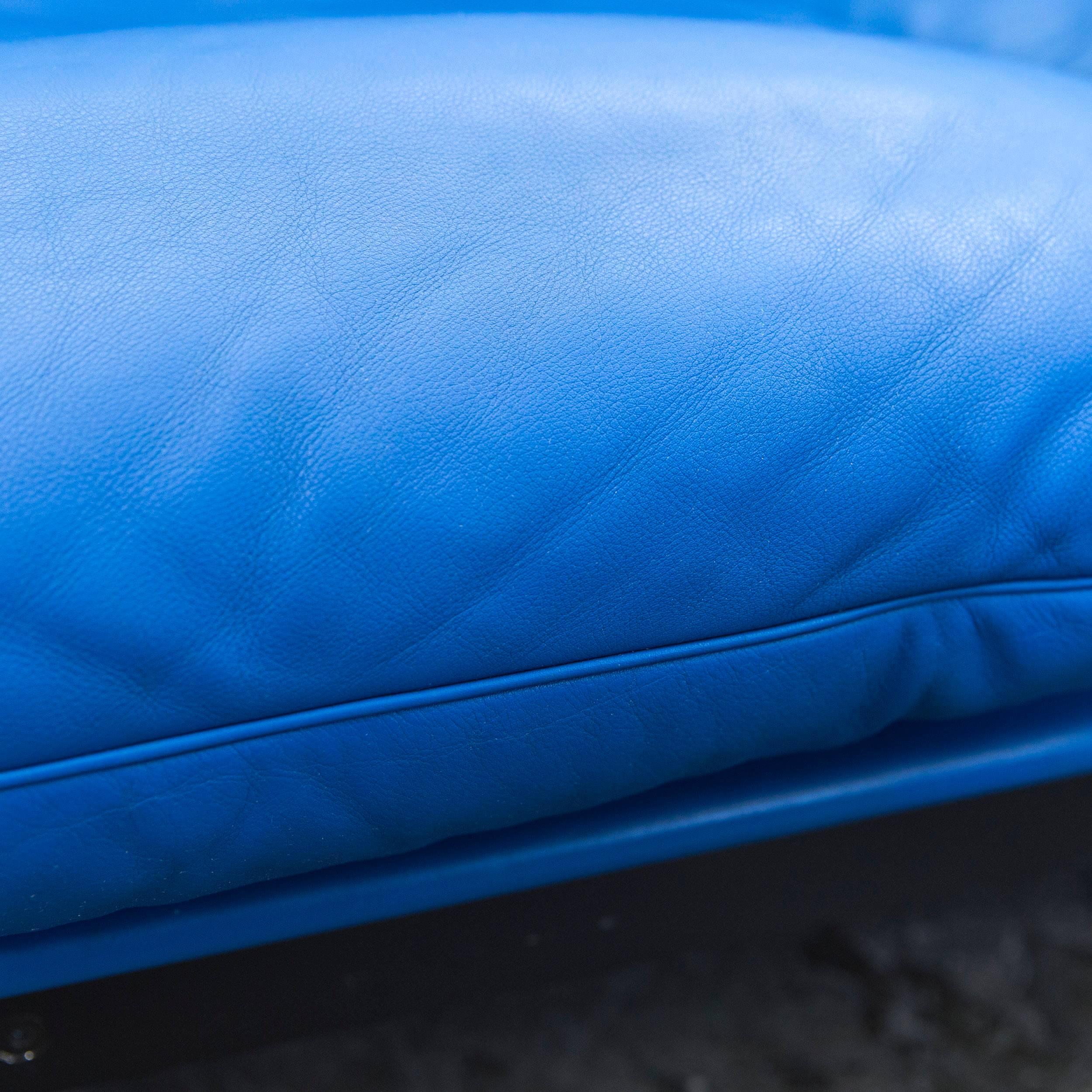 Contemporary De Sede DS 140 Designer Sofa Leather Blue Black Function Couch Modern For Sale