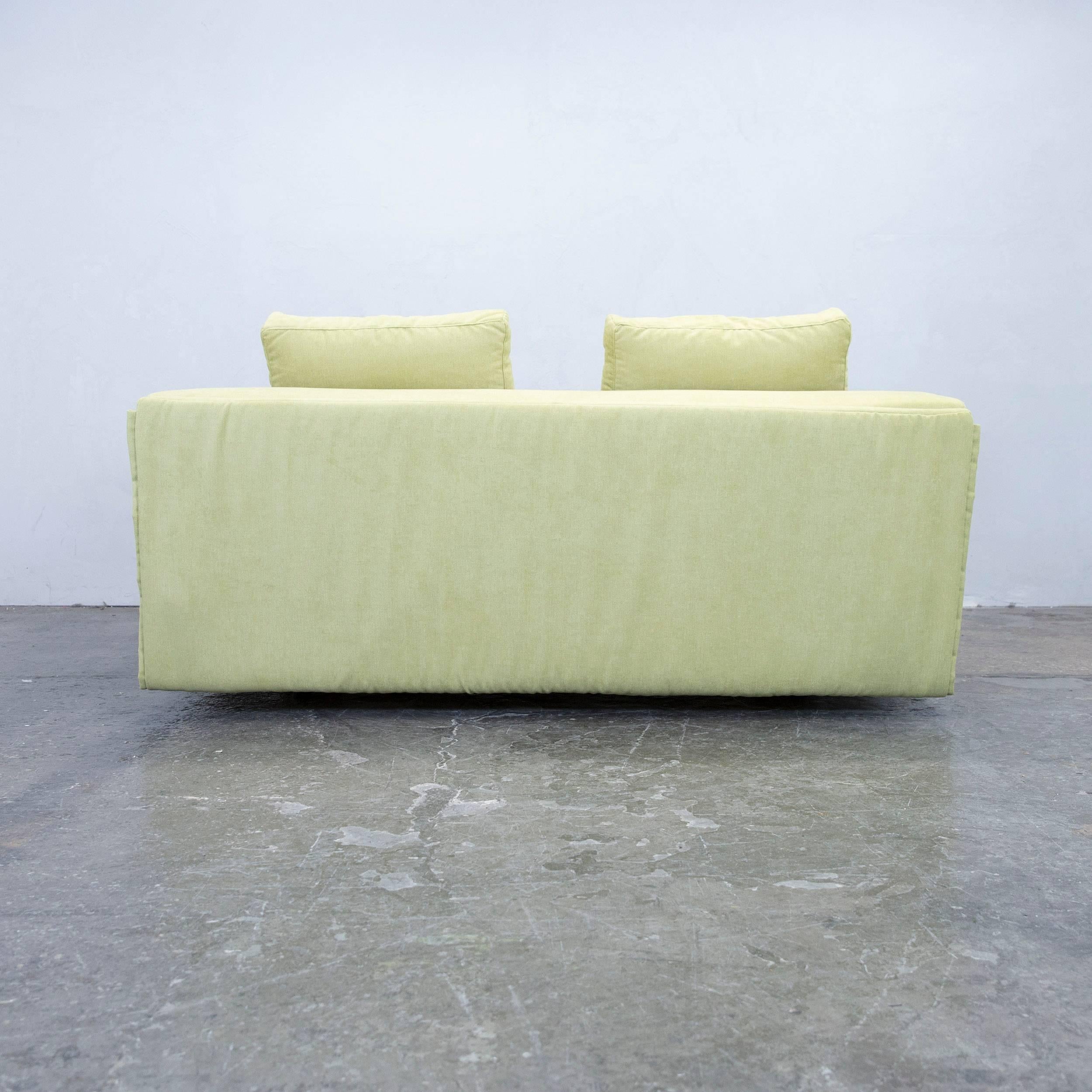 Designer Sleep Sofa Fabric Green Three-Seat Function Couch Modern 5