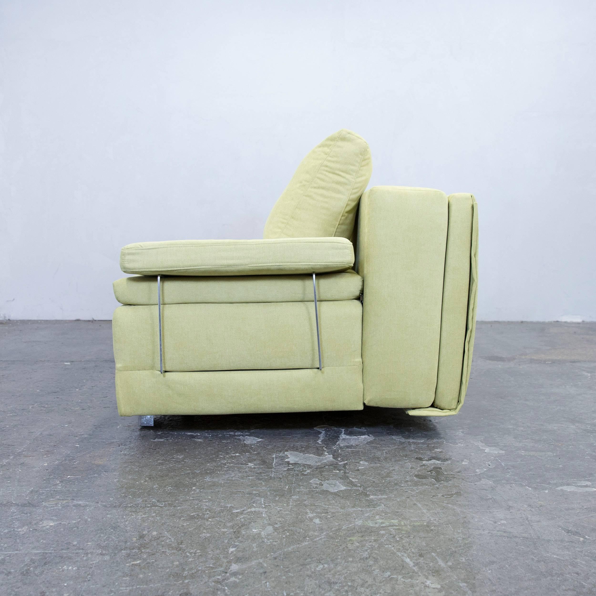 Designer Sleep Sofa Fabric Green Three-Seat Function Couch Modern 4