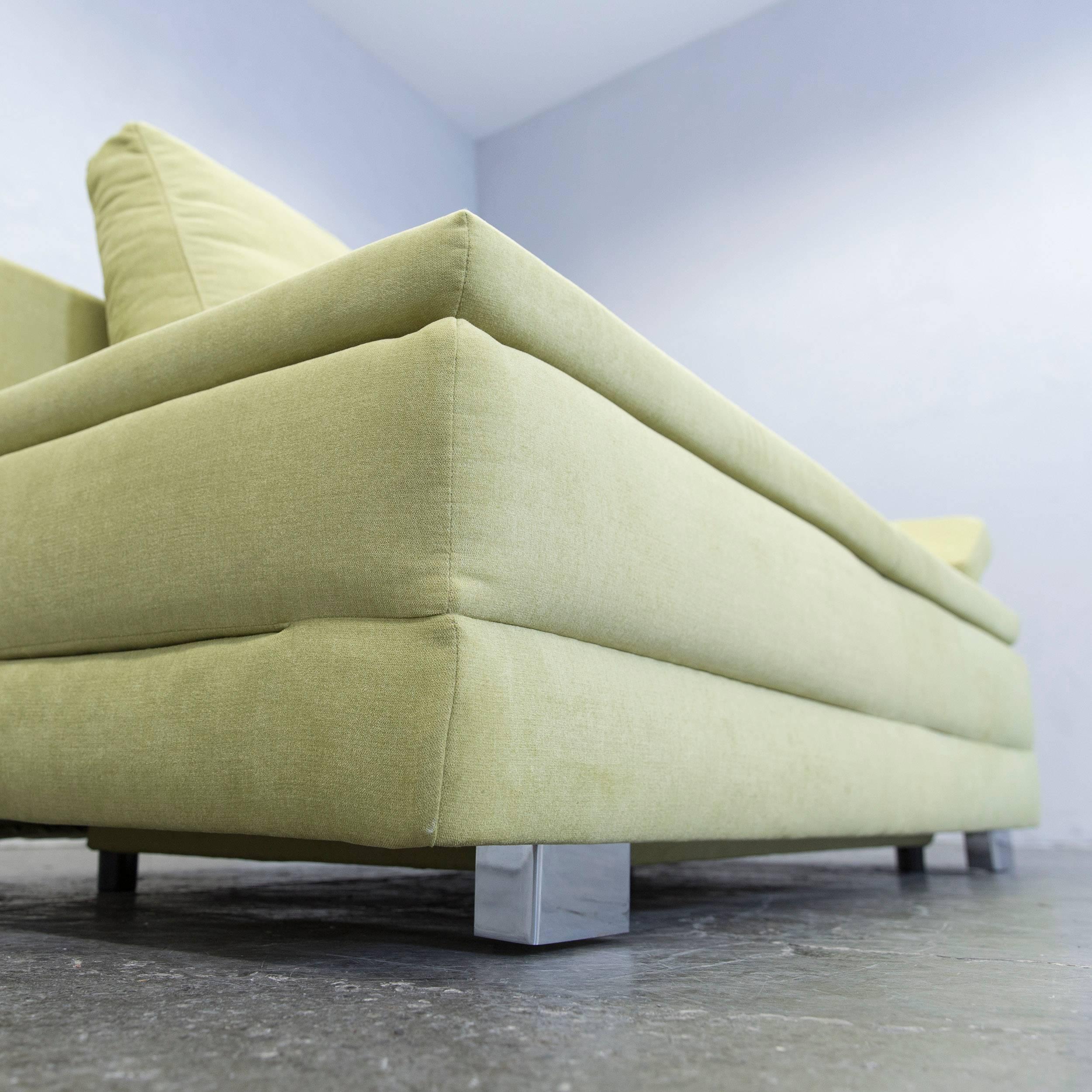 Designer Sleep Sofa Fabric Green Three-Seat Function Couch Modern 3