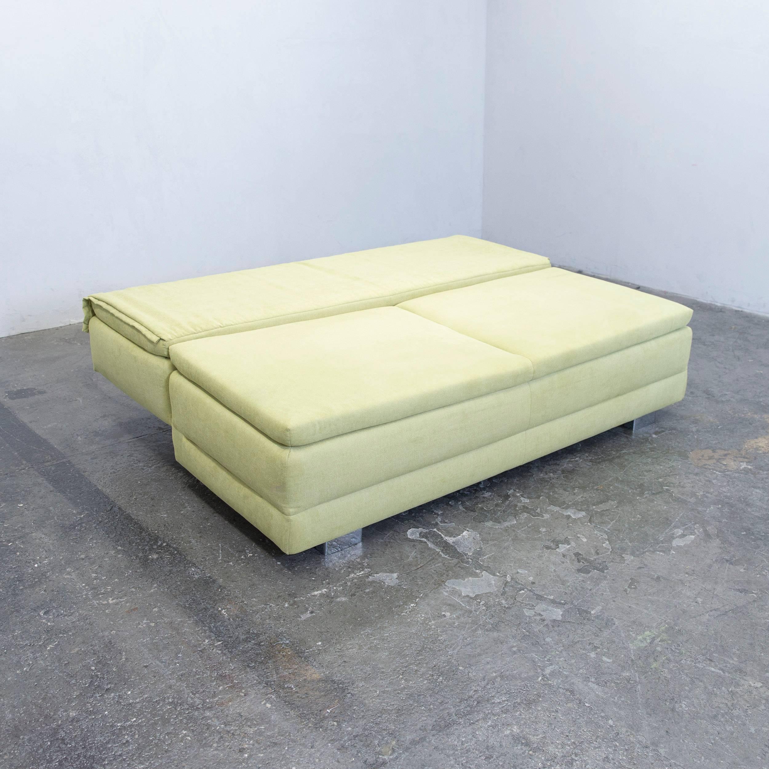 Contemporary Designer Sleep Sofa Fabric Green Three-Seat Function Couch Modern