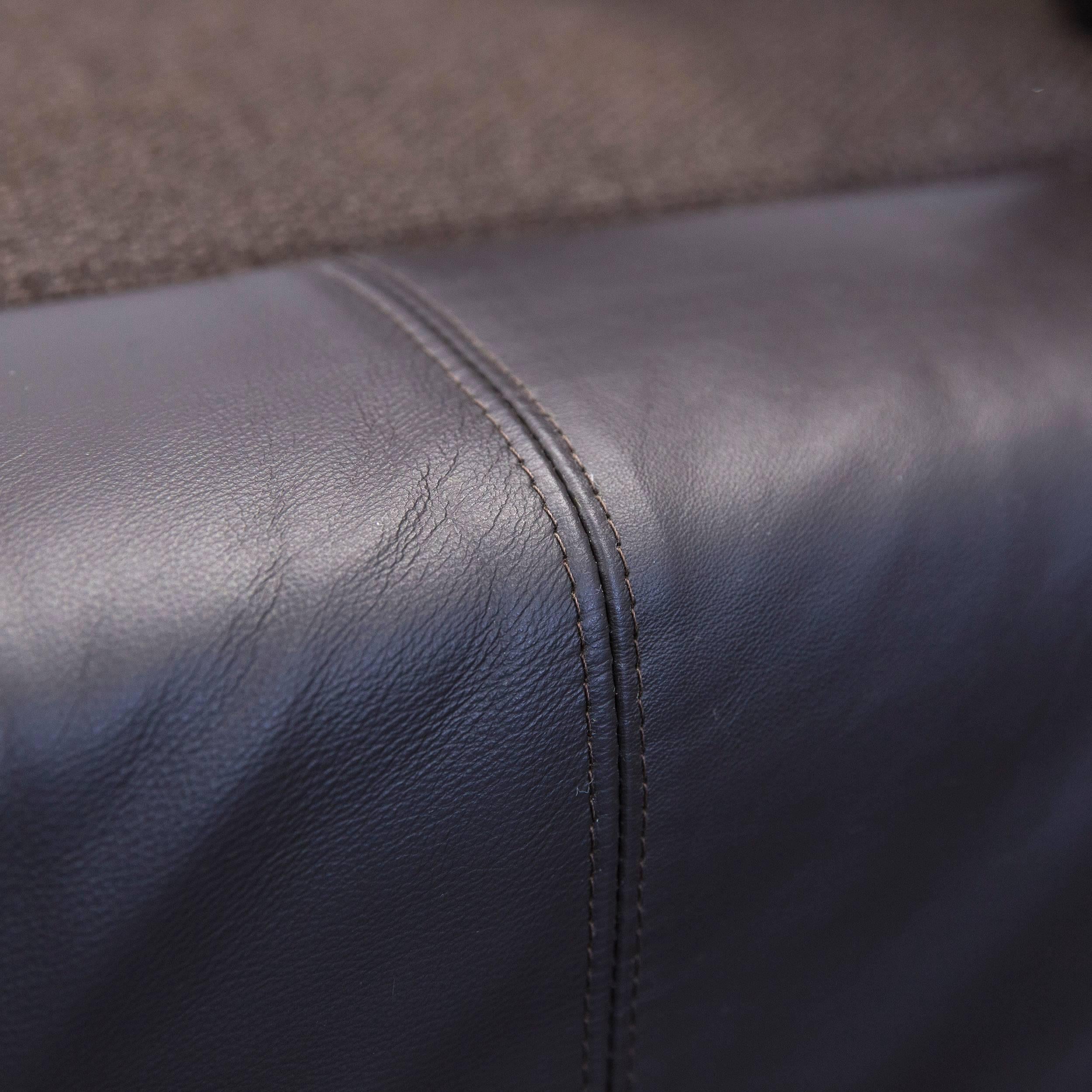 Contemporary Brühl & Sippold Plupp-A.P. Designer Sofa Leather Fabric Brown Function Couch For Sale
