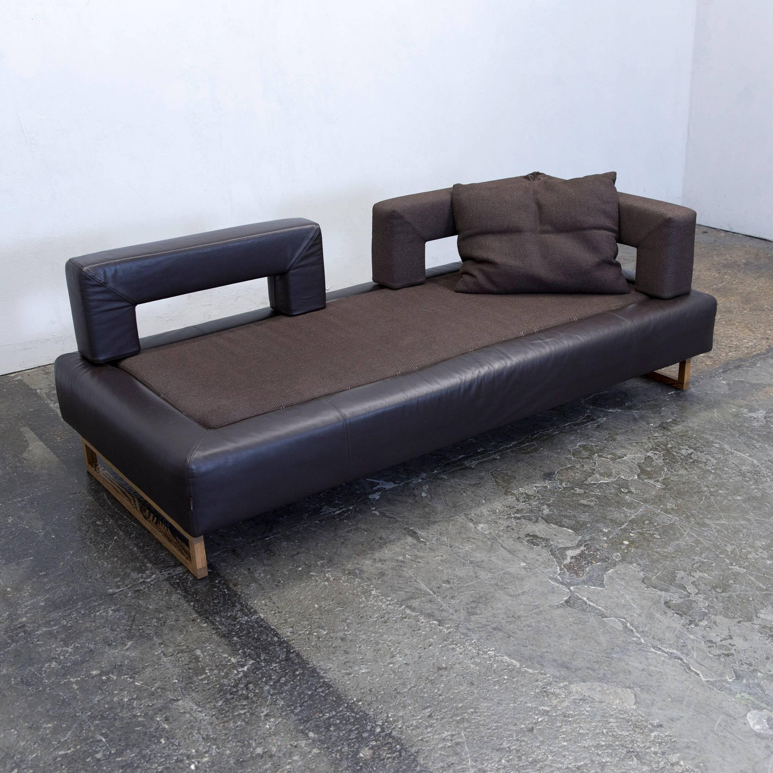 Brown colored original Brühl & Sippold designer leather sofa, in a minimalistic and modern design, with various convenient functions, made for pure comfort and flexibility.